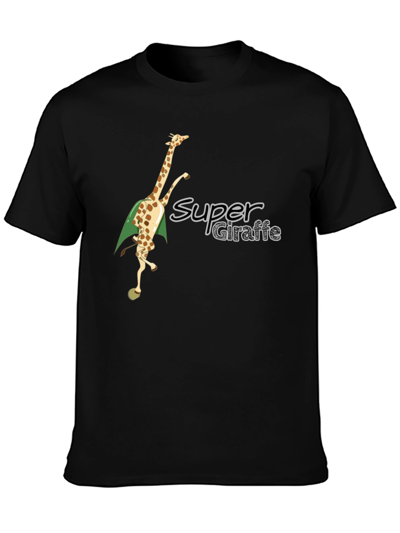 Super Giraffe Tee - Black Cotton Blend