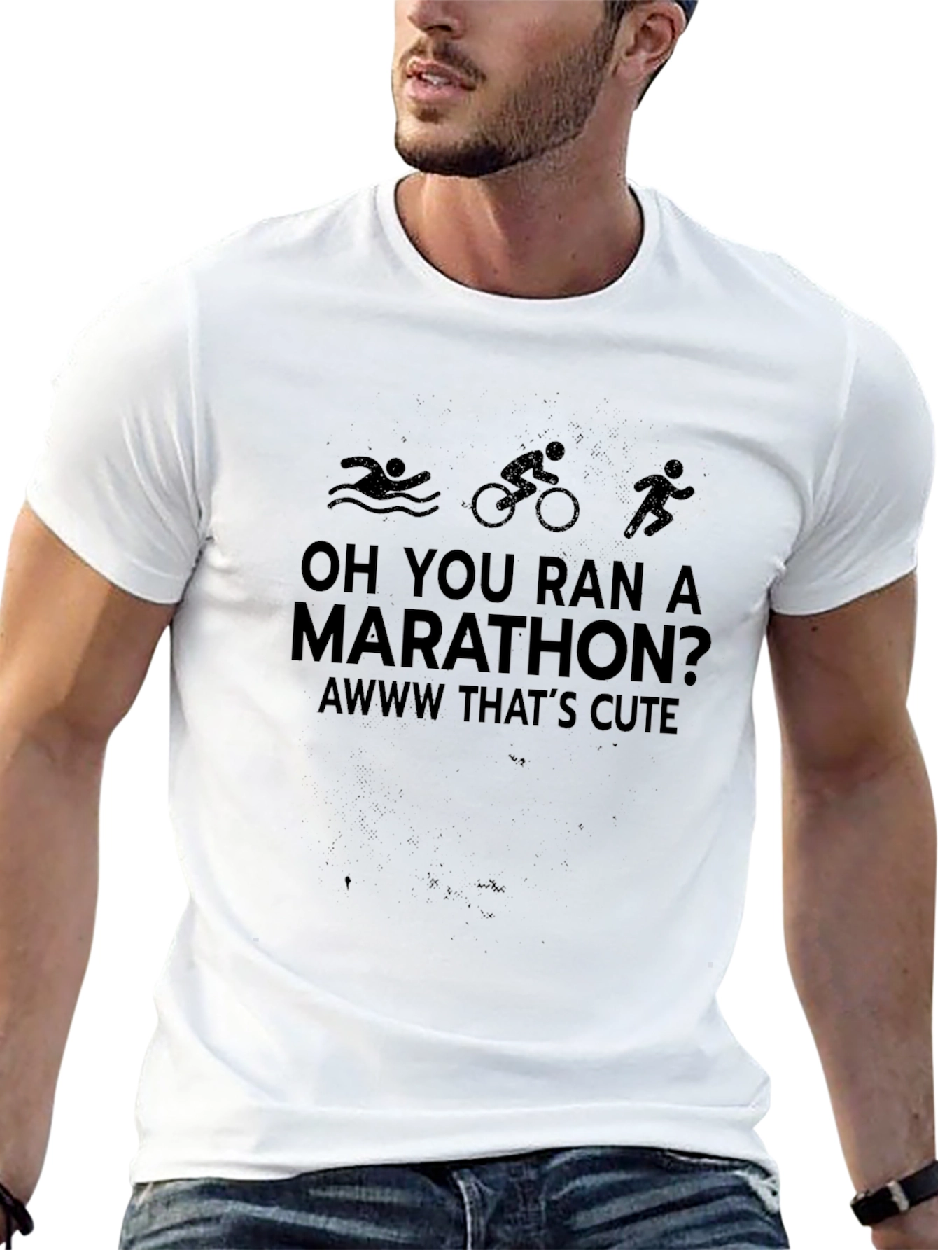 Triathlon Humor T-Shirt: Marathon? Aww Thats Cute!