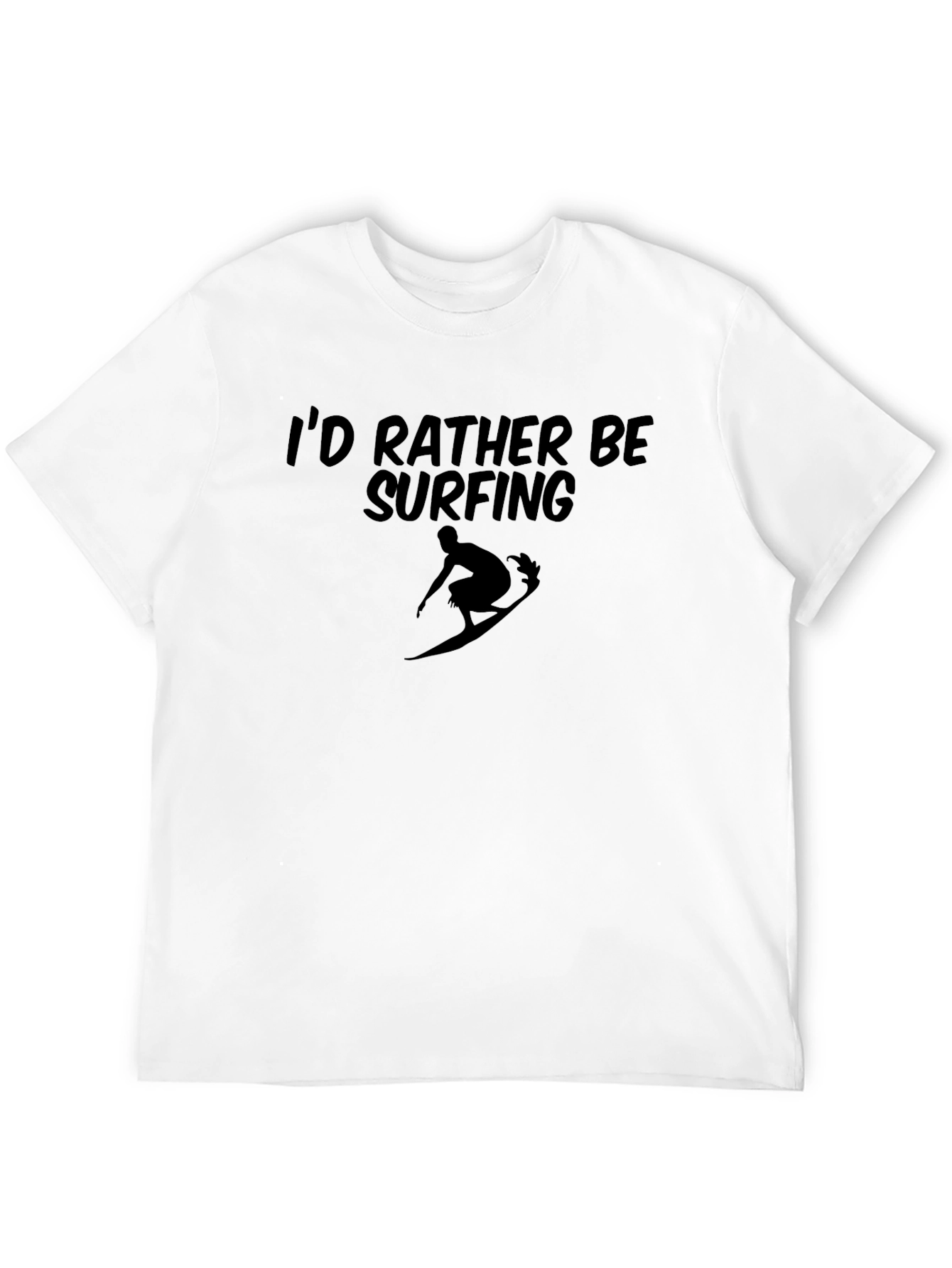 Id Rather Be Surfing Black Graphic Tee