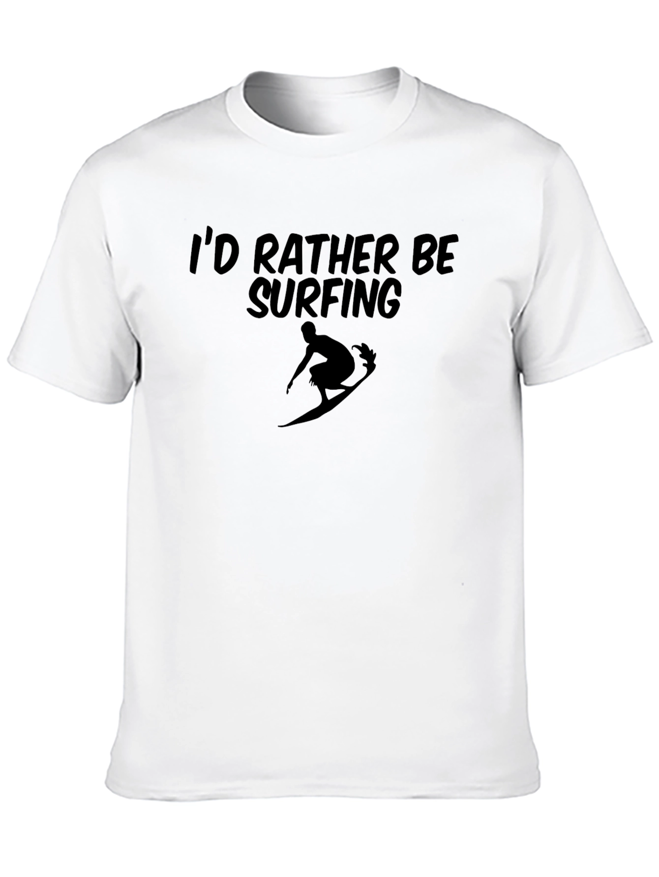 Id Rather Be Surfing Black Graphic Tee