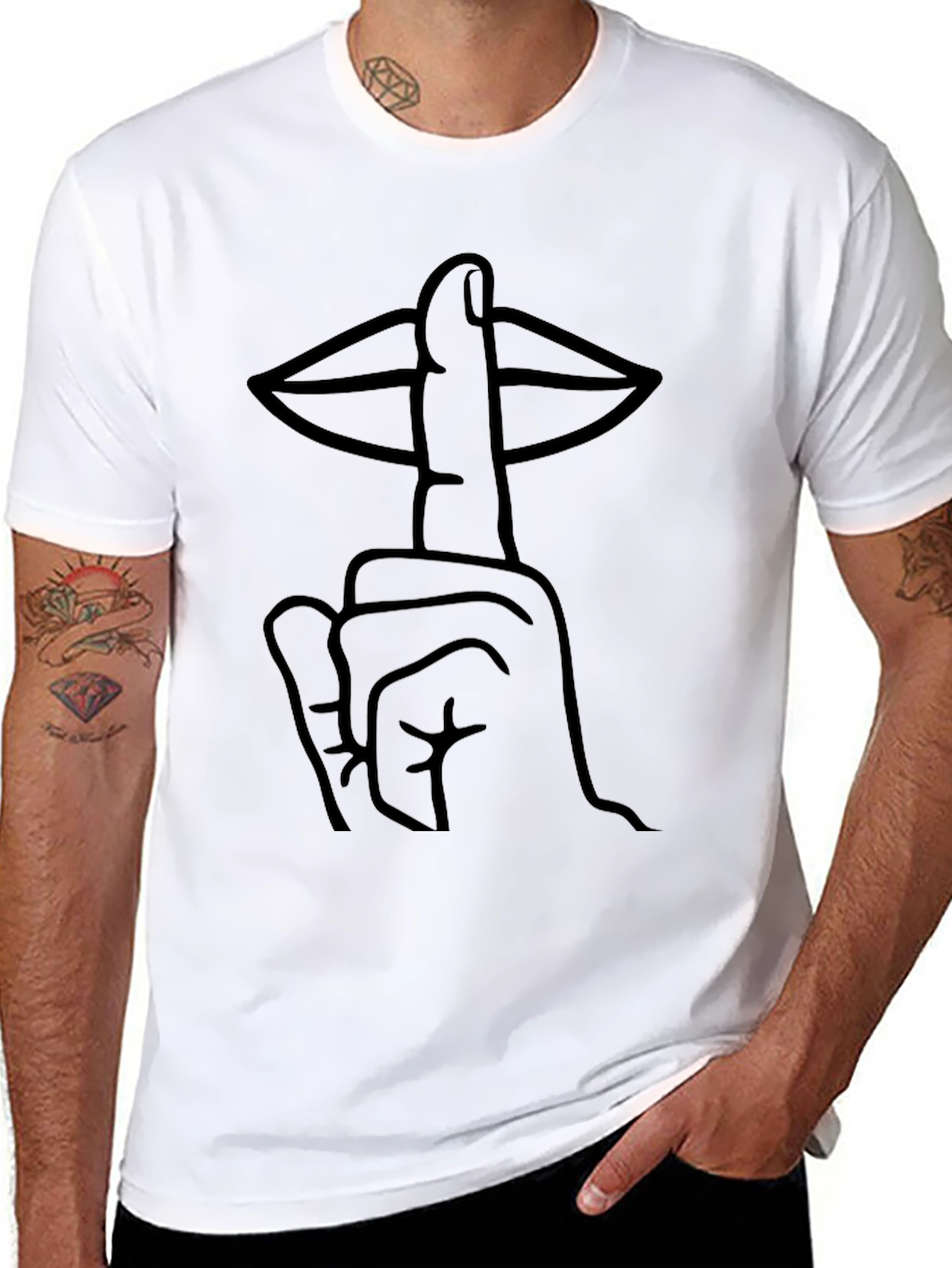 Black Shhh Graphic Tee