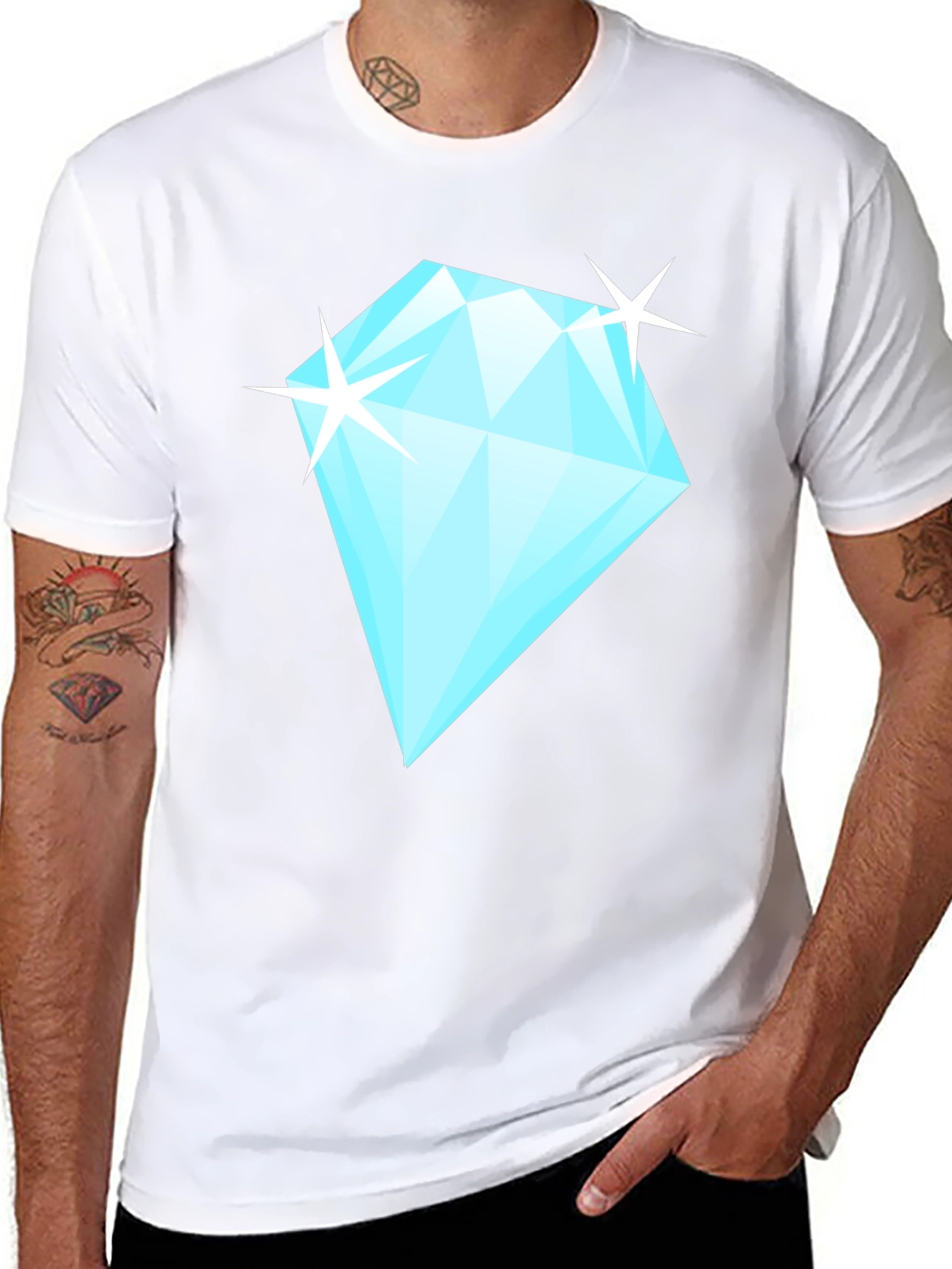 Diamond Sparkle Graphic Black T-Shirt