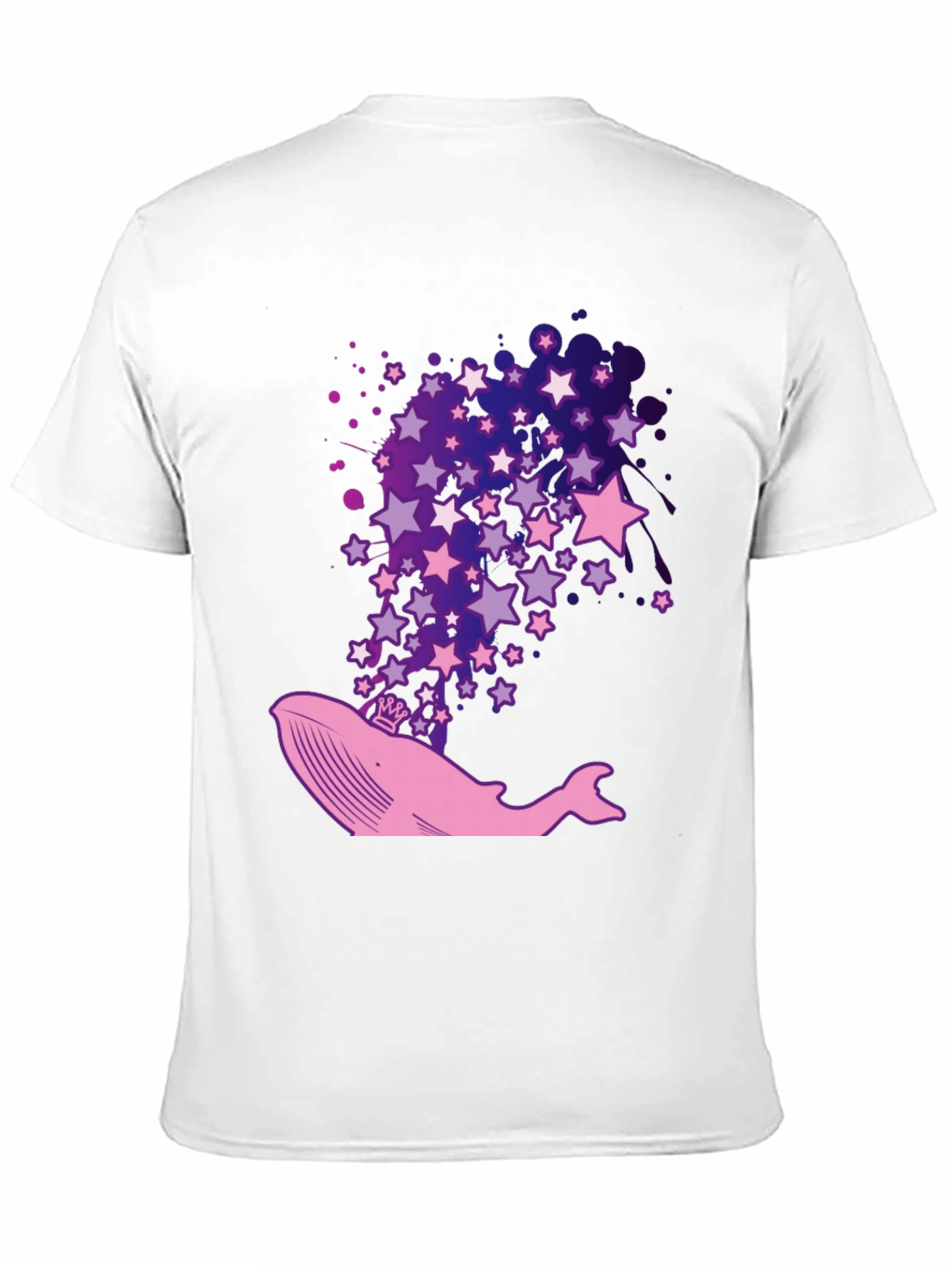 Whale & Stars Graphic Tee - Black Cotton T-Shirt