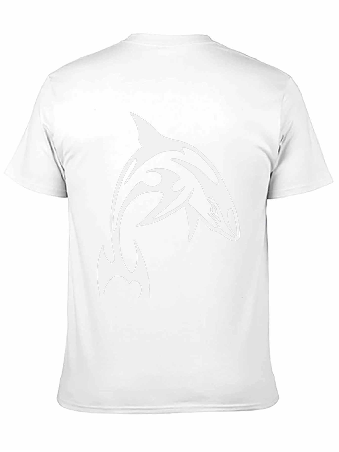 Black T-Shirt with Orca Whale Tribal Design