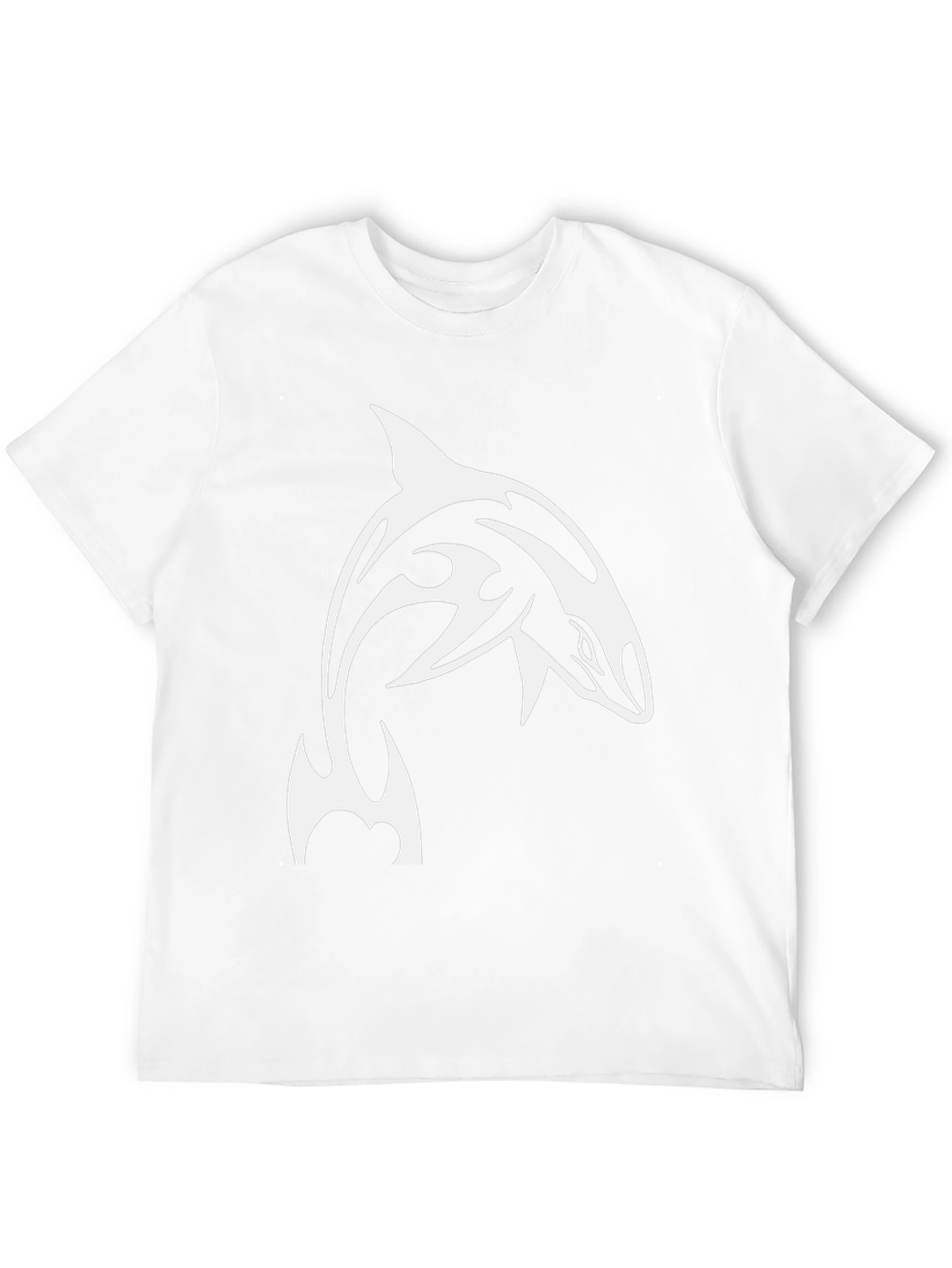 Black T-Shirt with Orca Whale Tribal Design