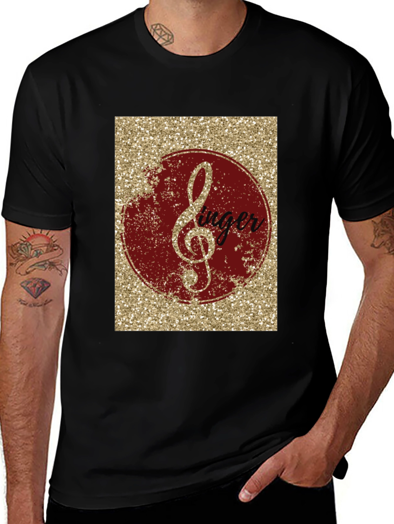 Singer Treble Clef Graphic Tee - Black