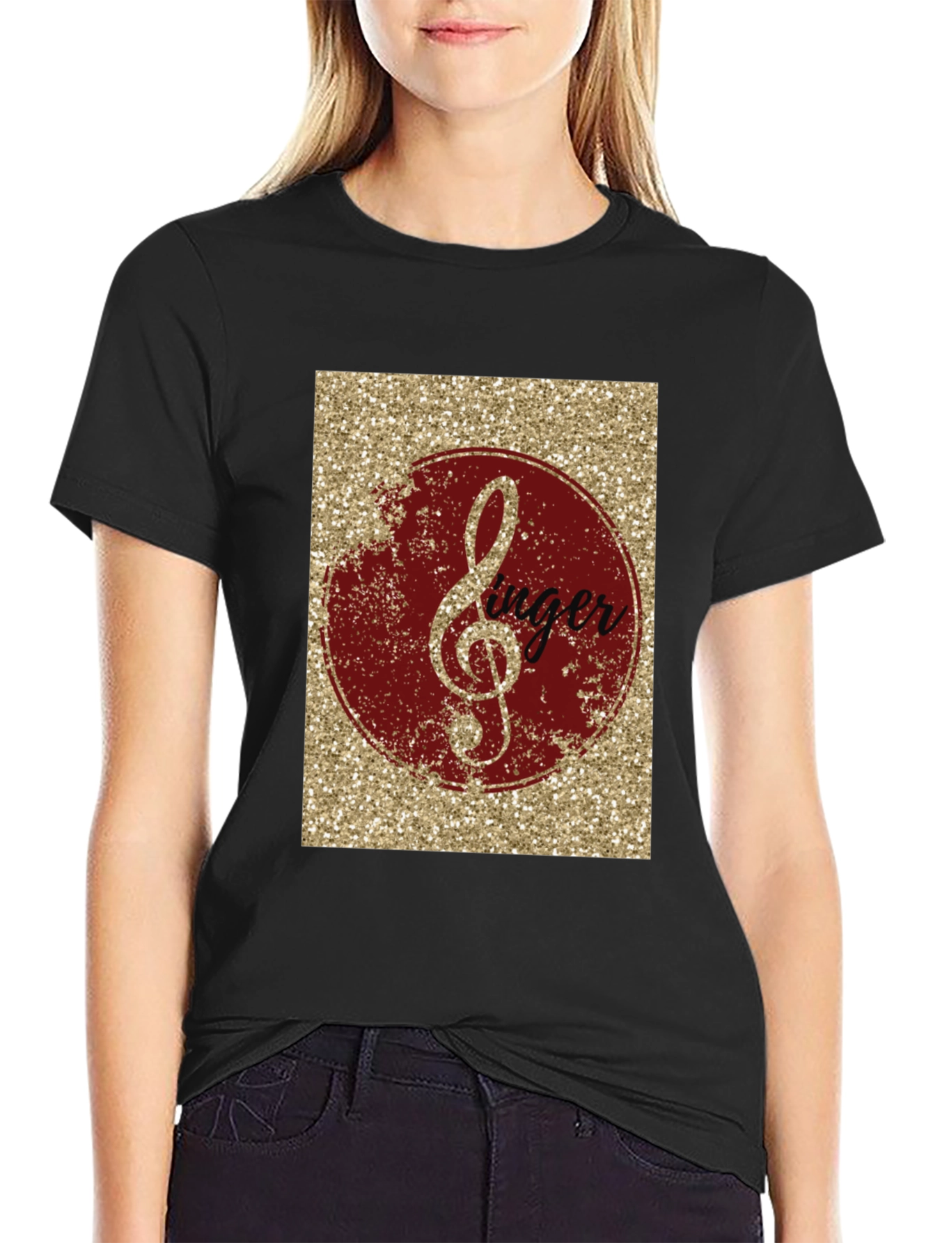 Singer Treble Clef Graphic Tee - Black