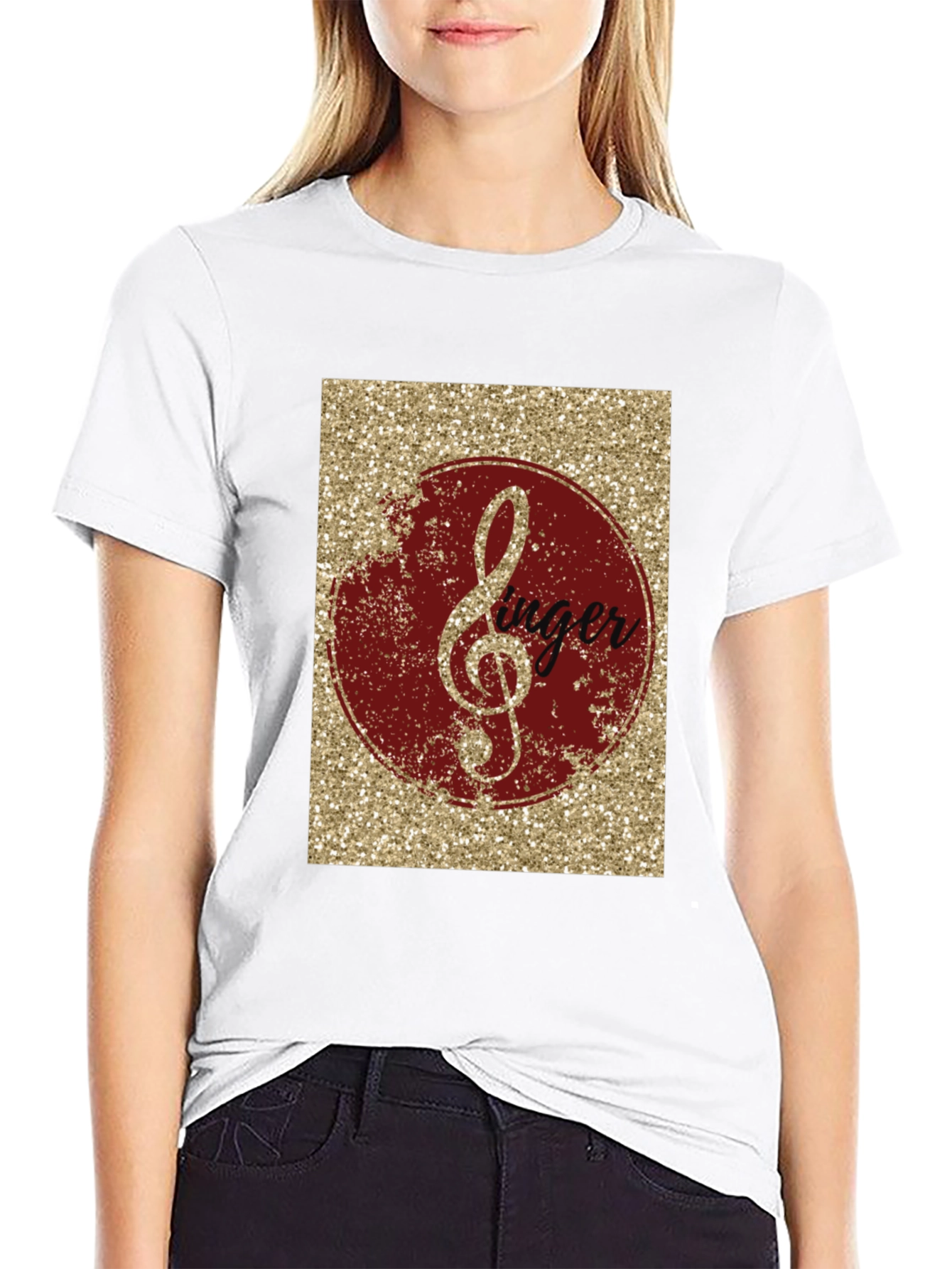 Singer Treble Clef Graphic Tee - Black