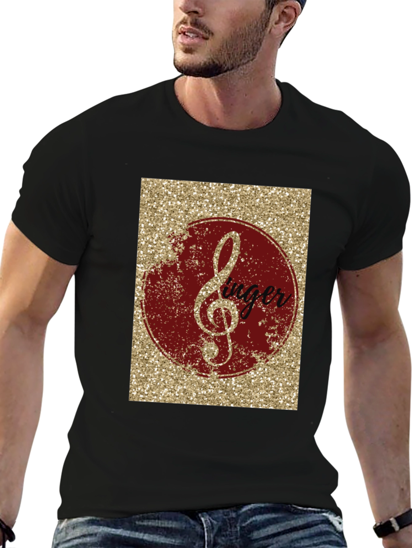Singer Treble Clef Graphic Tee - Black