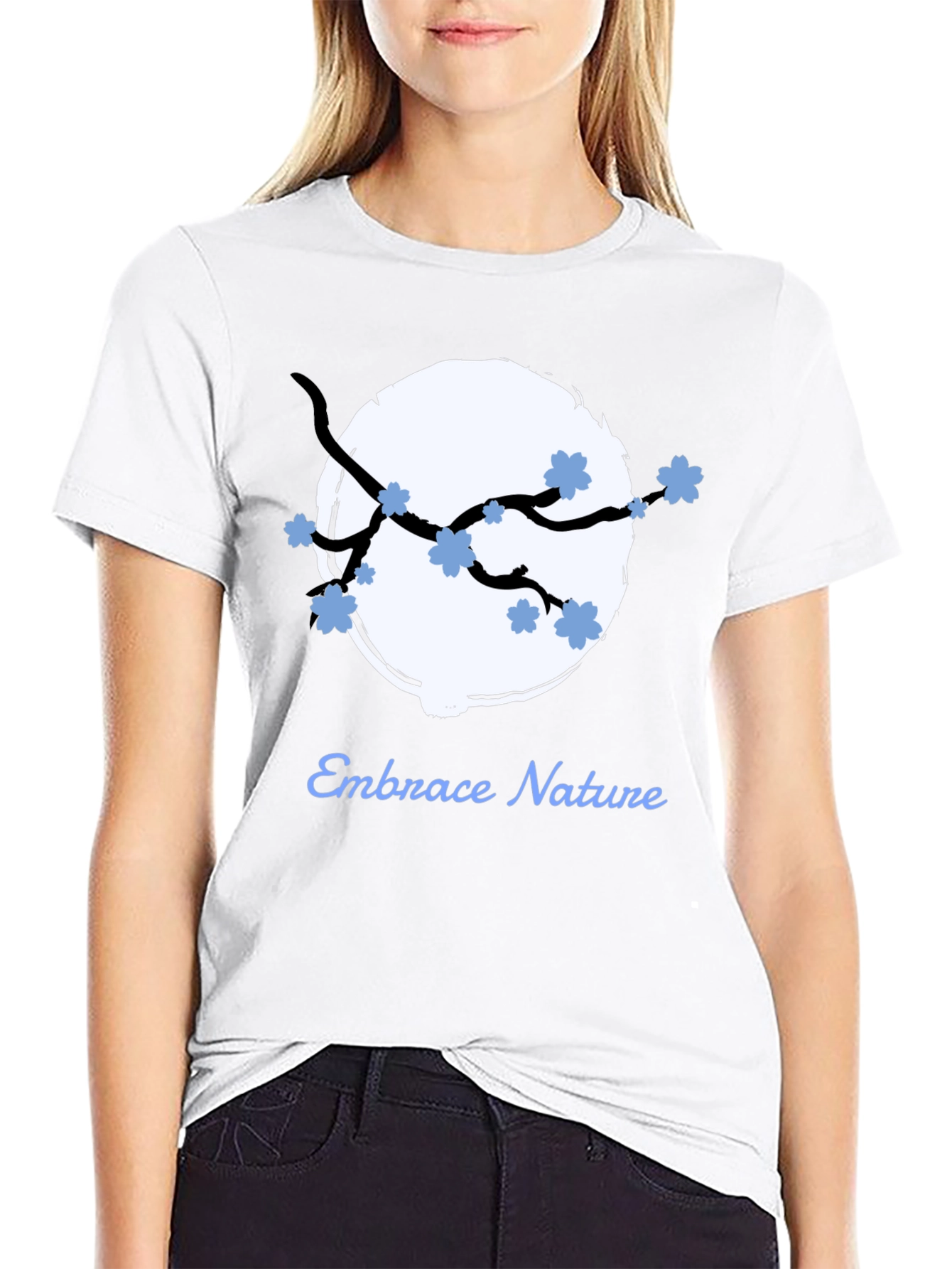 Embrace Nature Graphic Tee - Black Cotton Blend