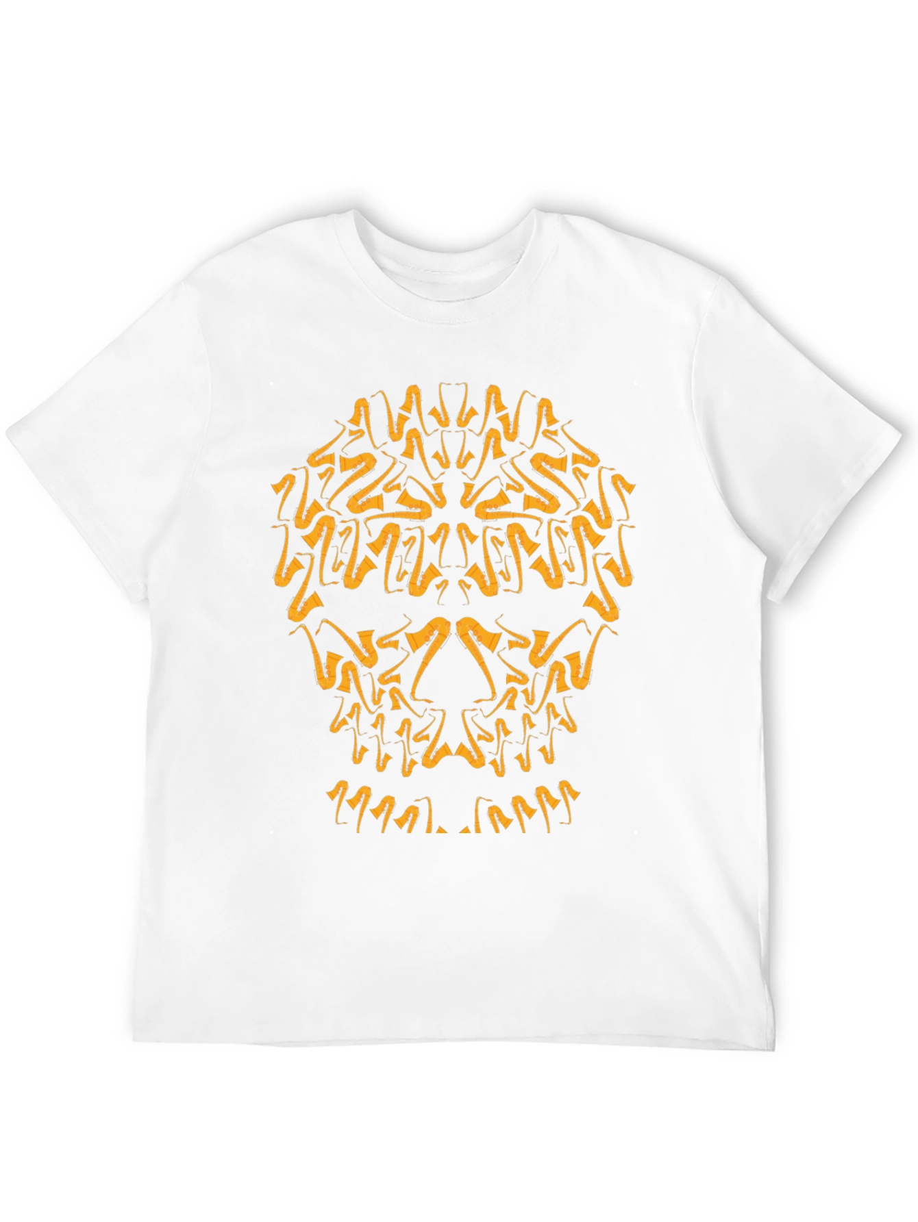 Saxophone Skull Graphic T-Shirt - Black Cotton Tee