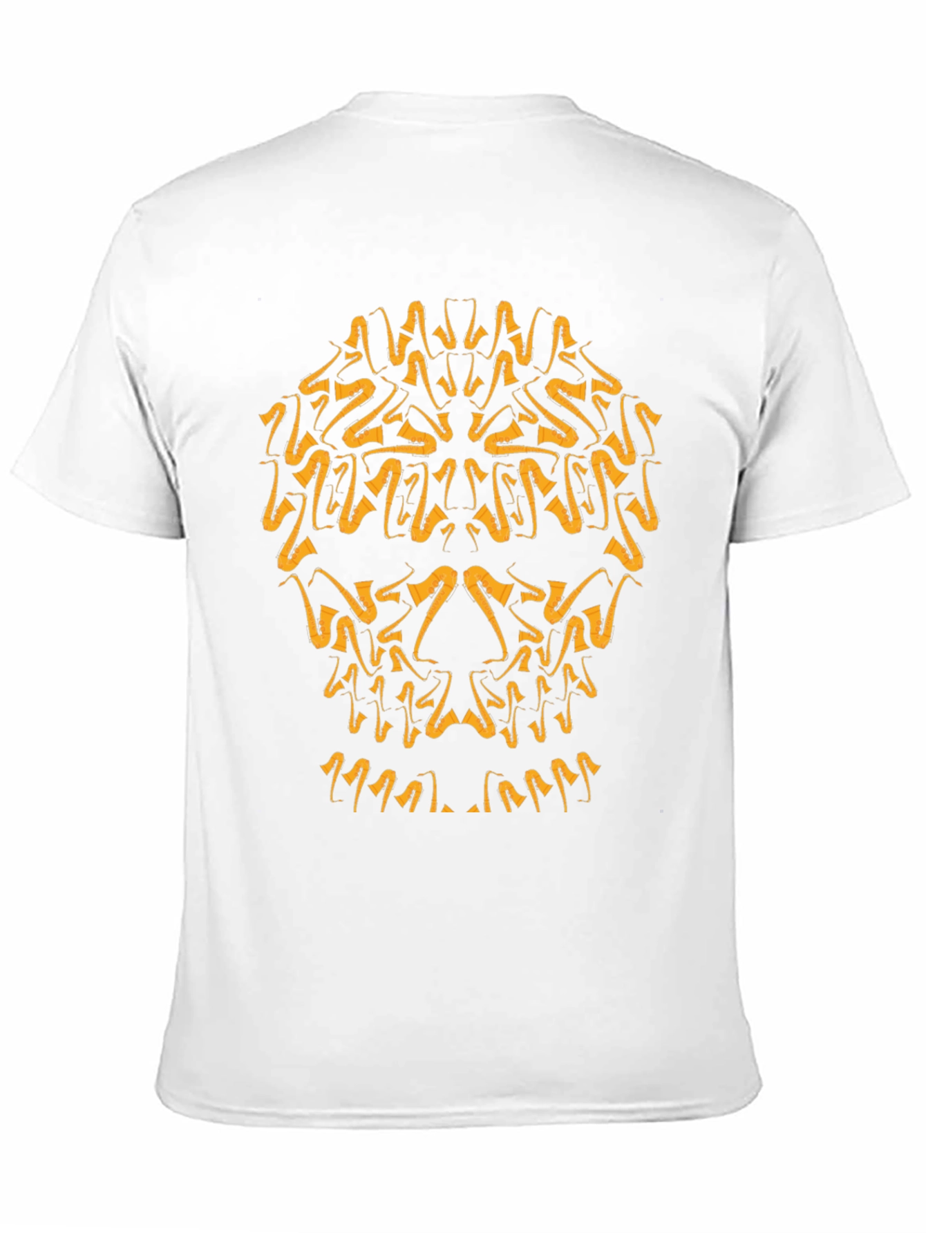 Saxophone Skull Graphic T-Shirt - Black Cotton Tee