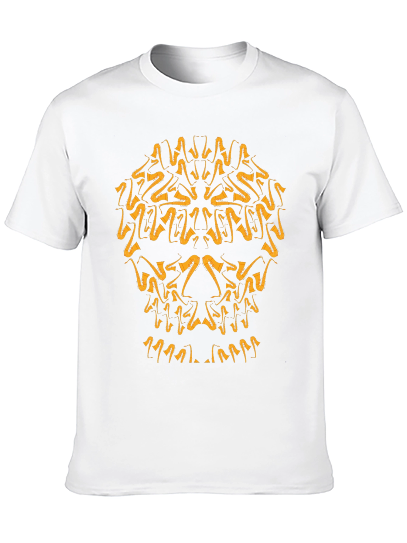 Saxophone Skull Graphic T-Shirt - Black Cotton Tee