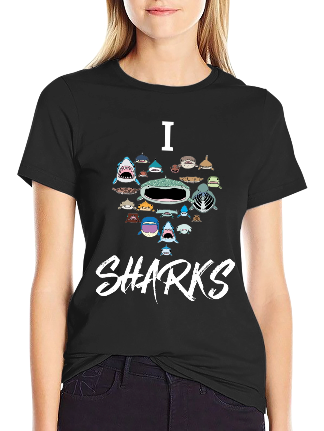 I Love Sharks Graphic T-Shirt