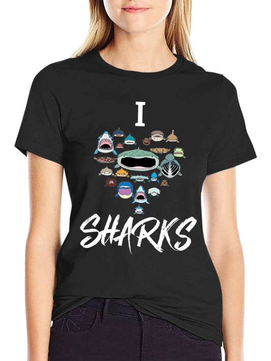 I Love Sharks Graphic T-Shirt