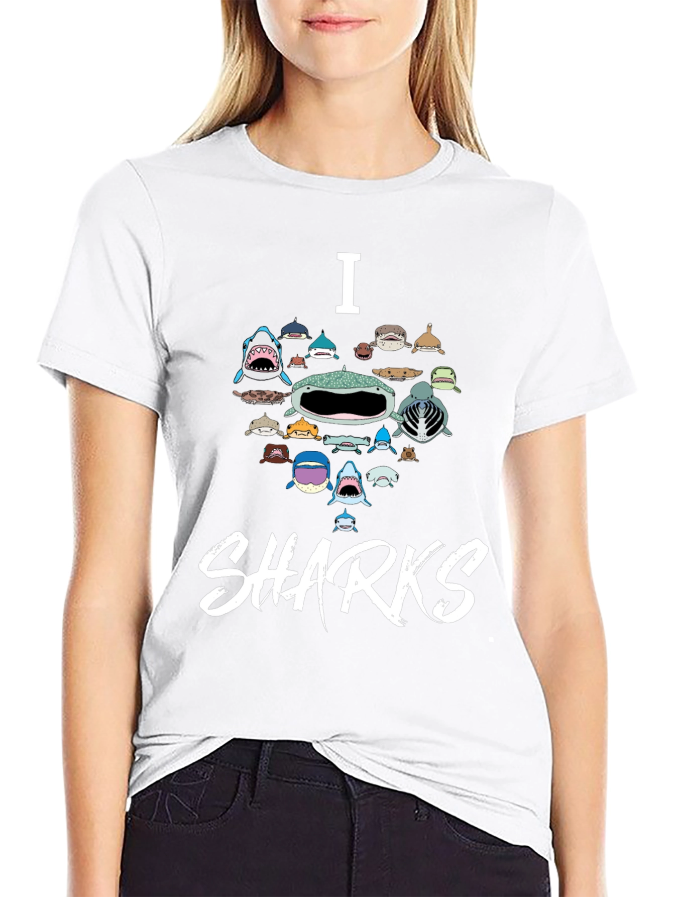 I Love Sharks Graphic T-Shirt