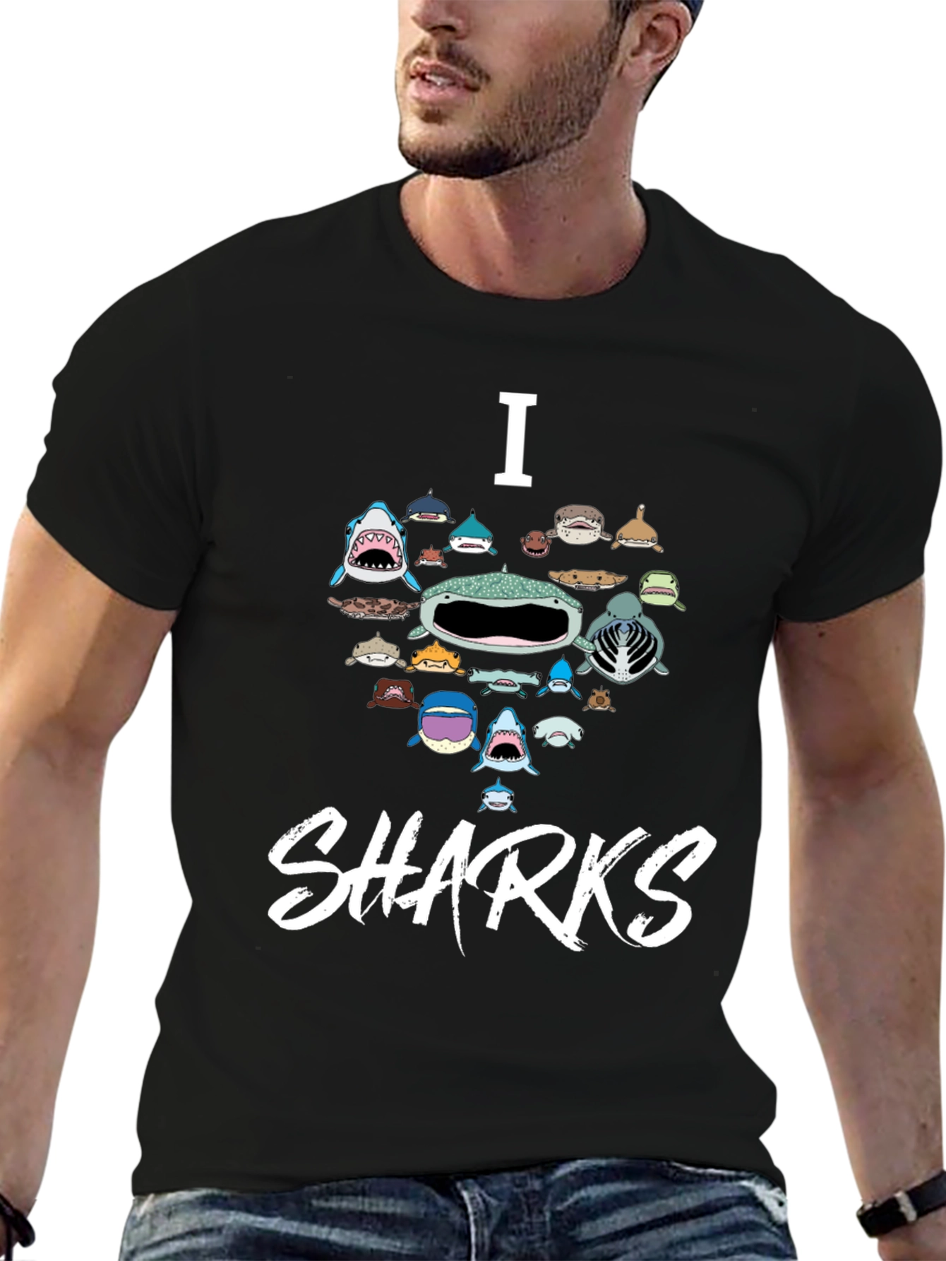 I Love Sharks Graphic T-Shirt