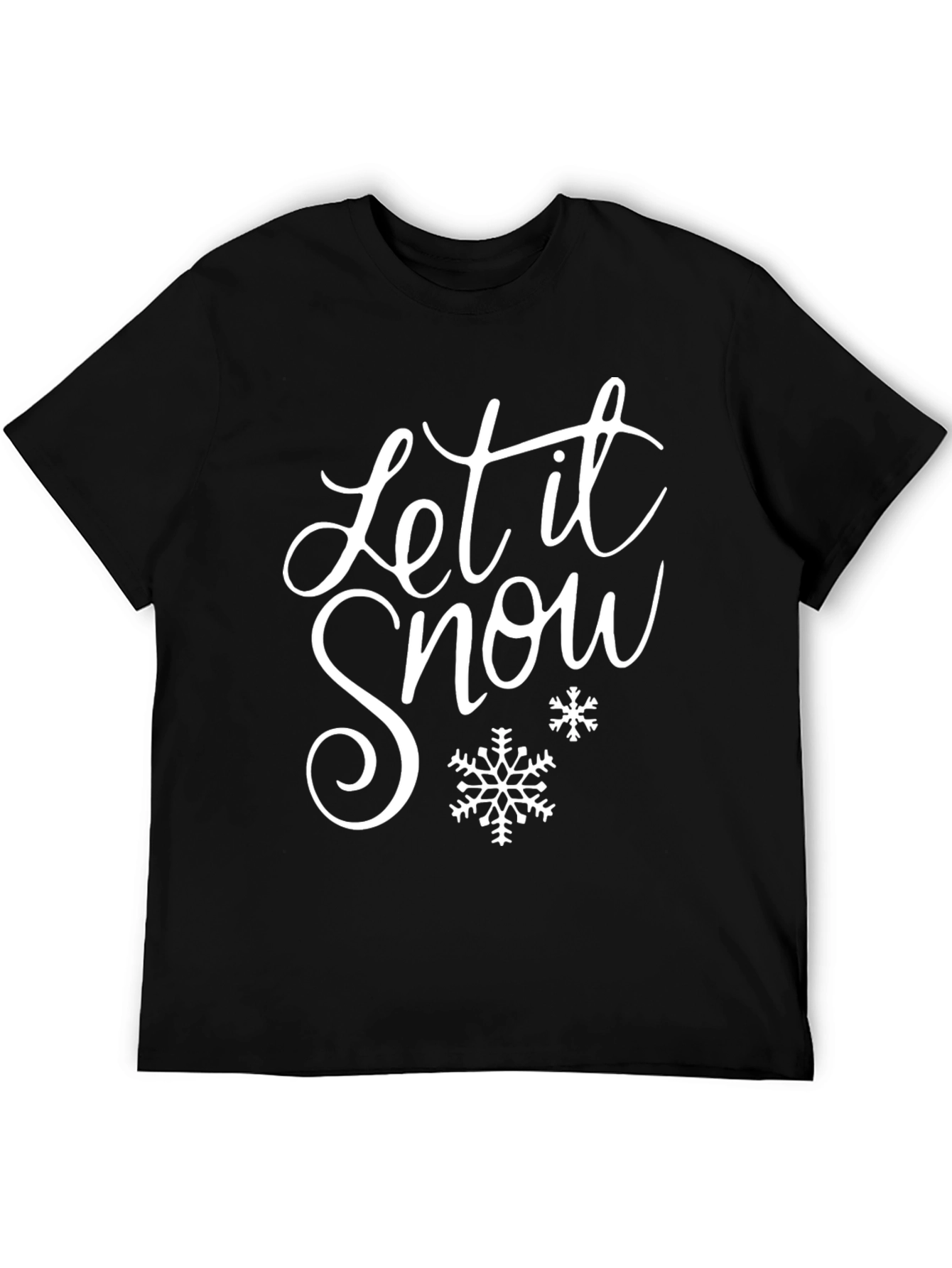 Let It Snow Holiday Graphic Tee - Black