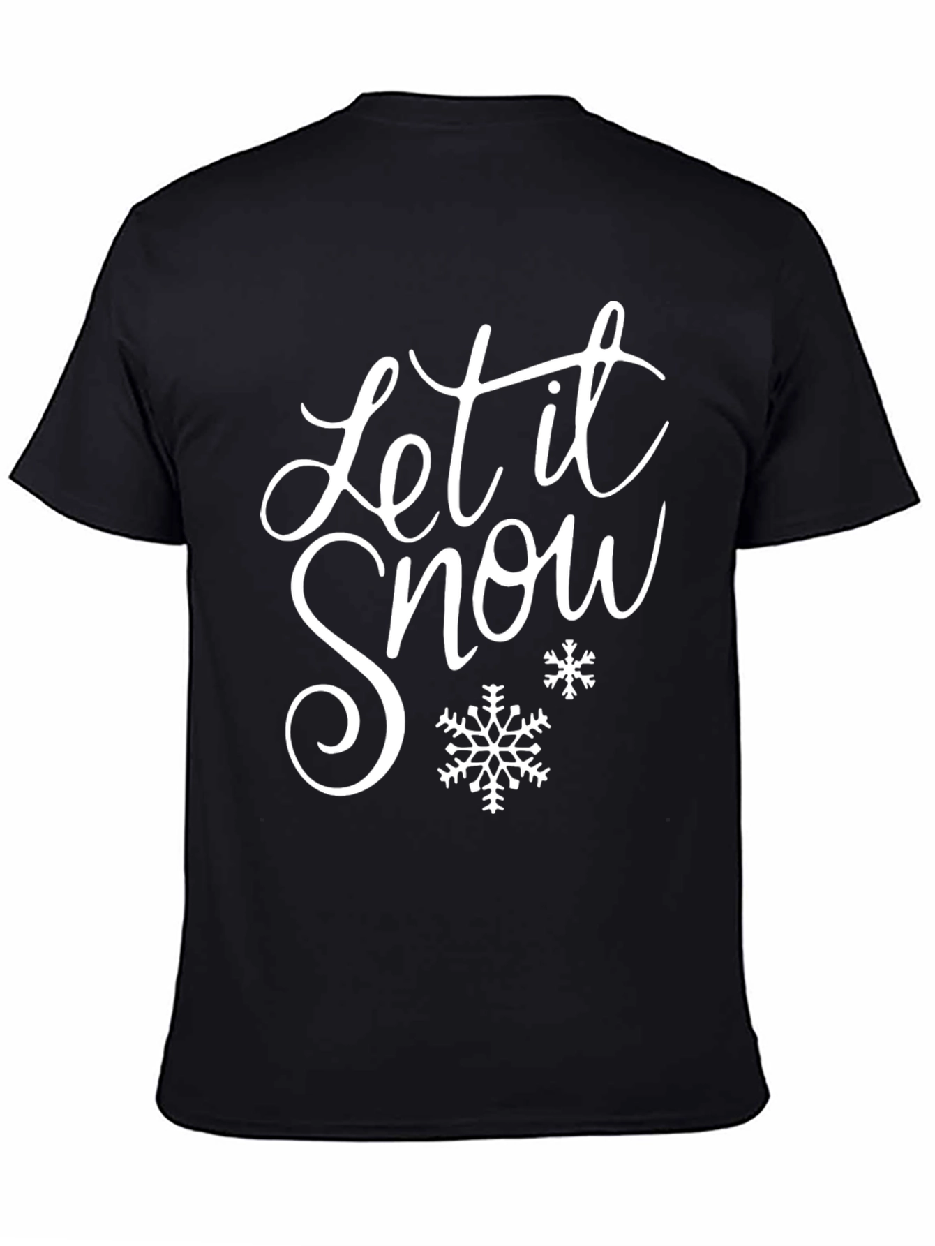 Let It Snow Holiday Graphic Tee - Black