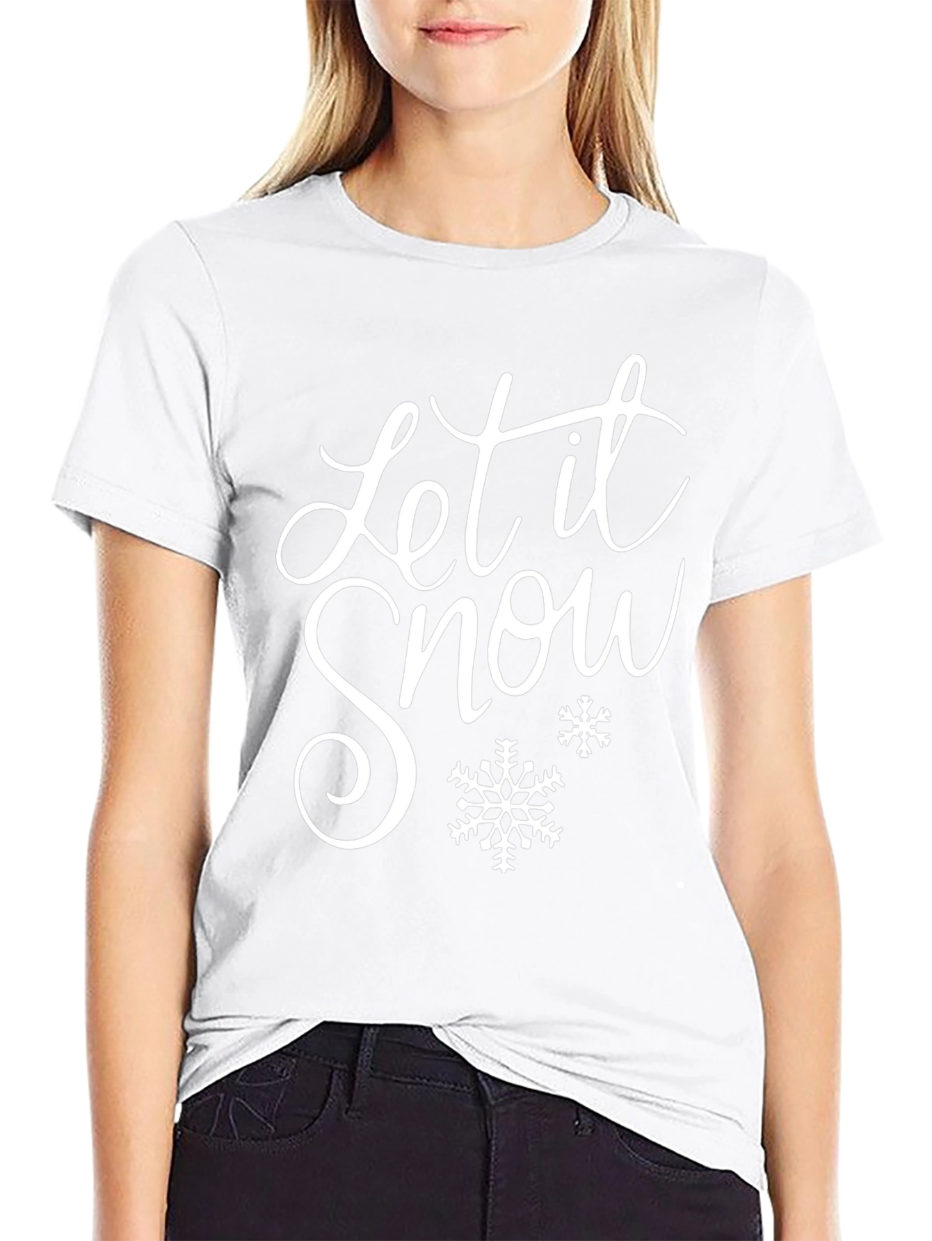 Let It Snow Holiday Graphic Tee - Black