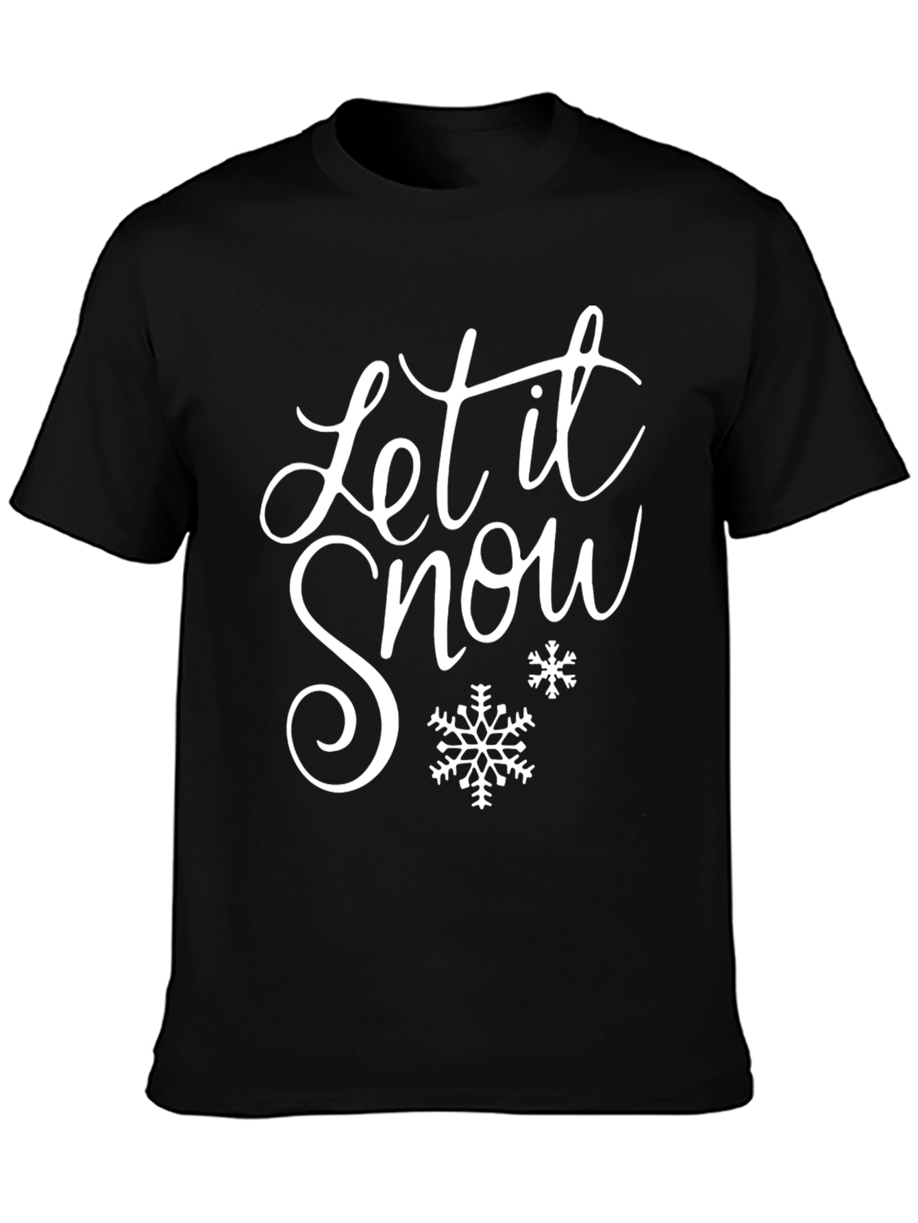Let It Snow Holiday Graphic Tee - Black