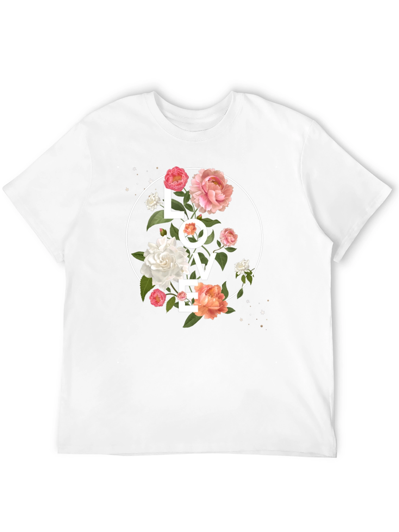 Floral LOVE Graphic Tee - Stylish Black T-Shirt
