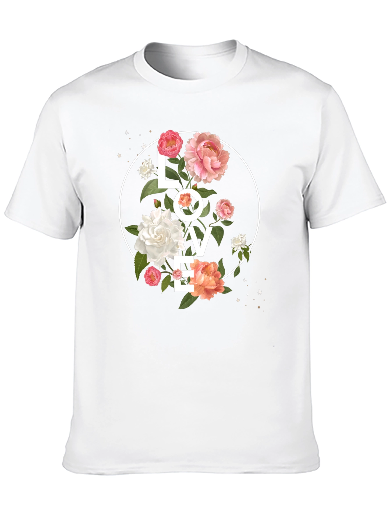 Floral LOVE Graphic Tee - Stylish Black T-Shirt