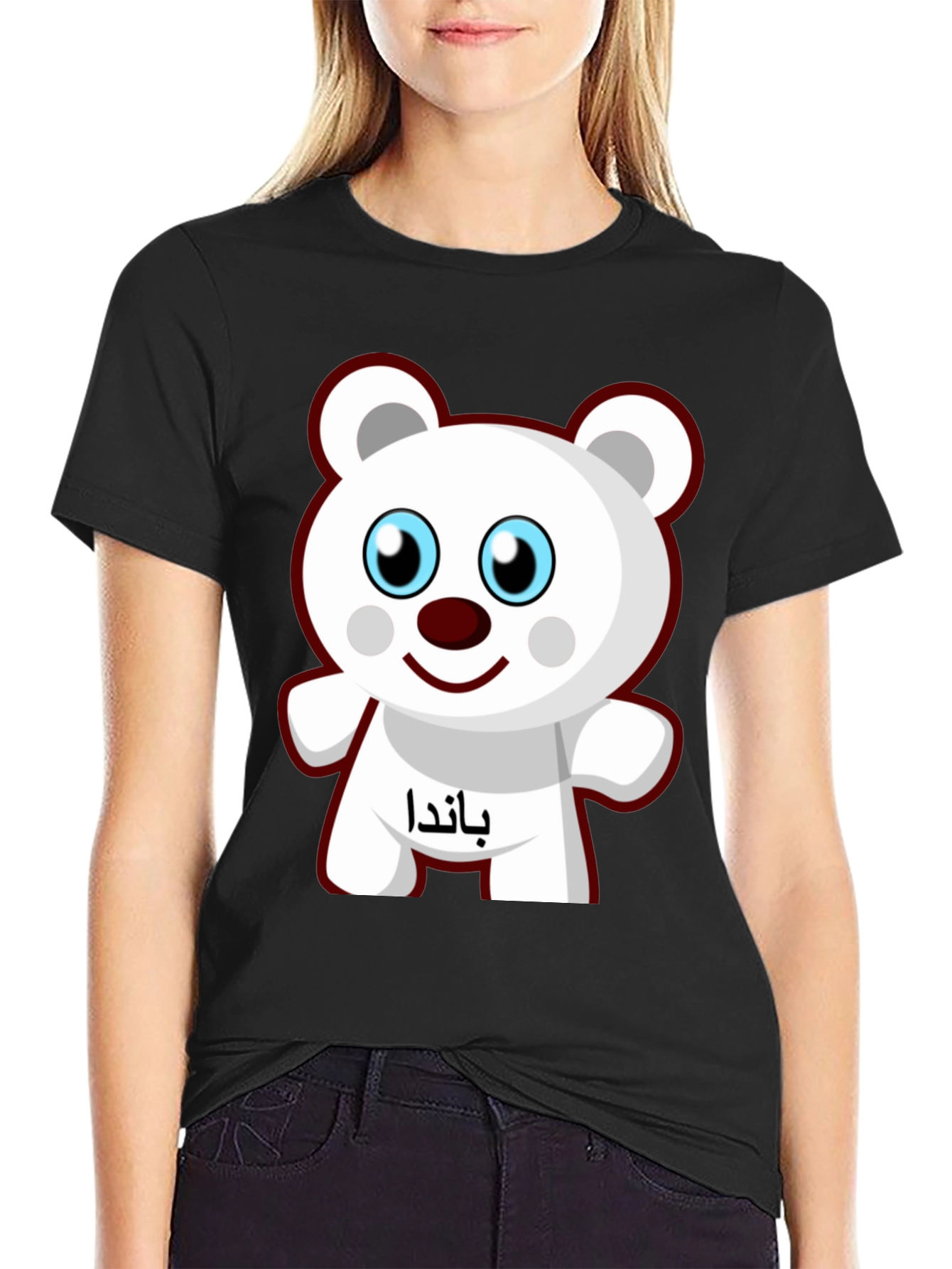 Cute Panda T-Shirt - Black Cotton Tee