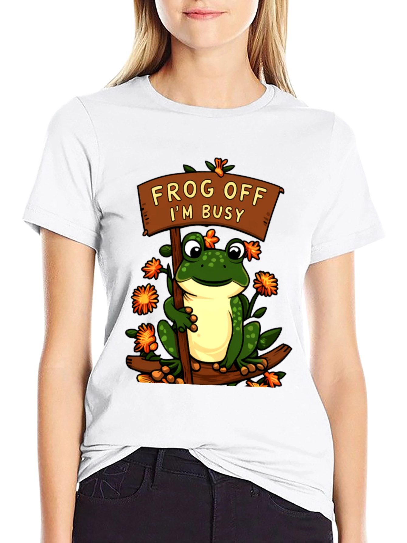 Frog Off Im Busy T-Shirt Funny Animal Tee
