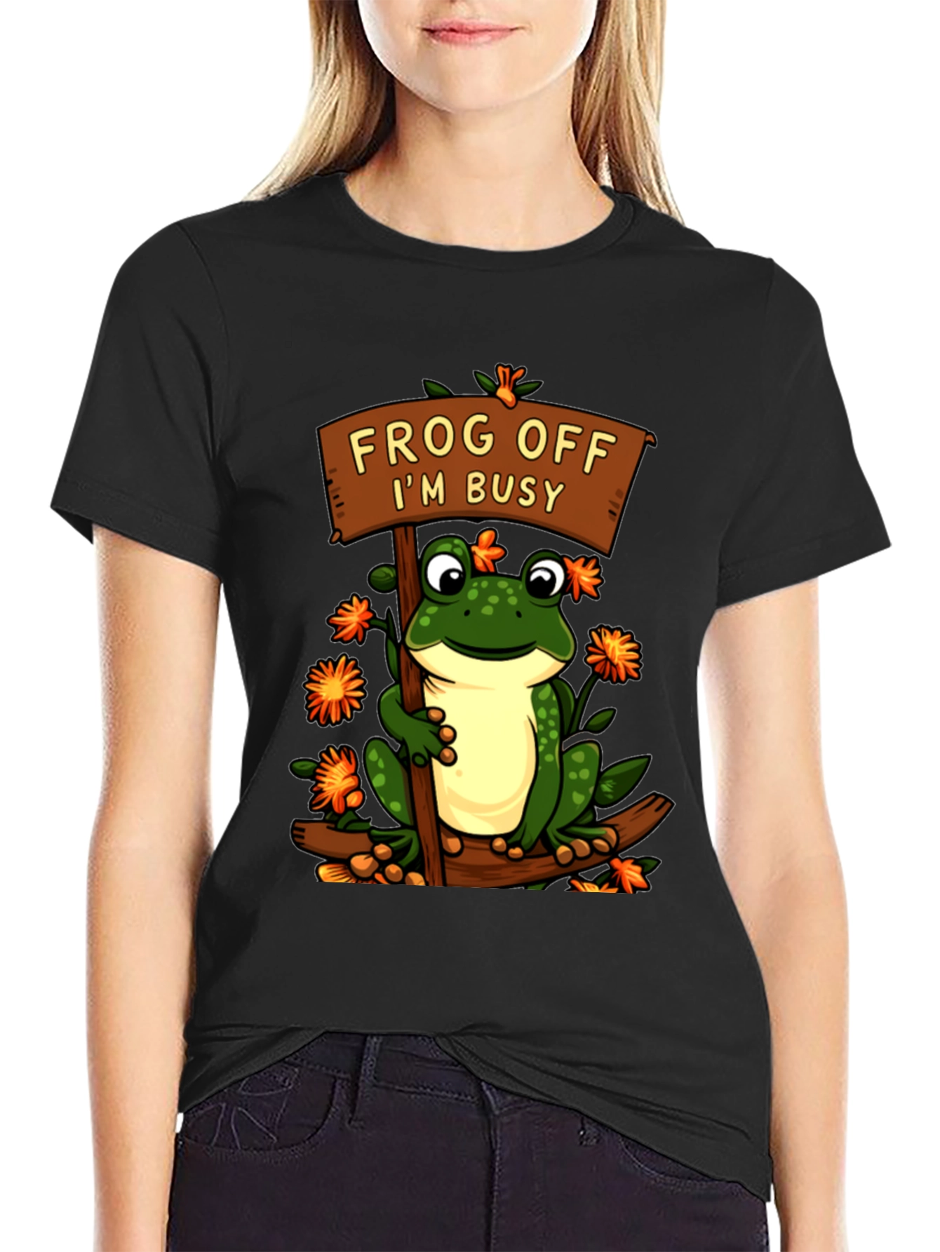 Frog Off Im Busy T-Shirt Funny Animal Tee