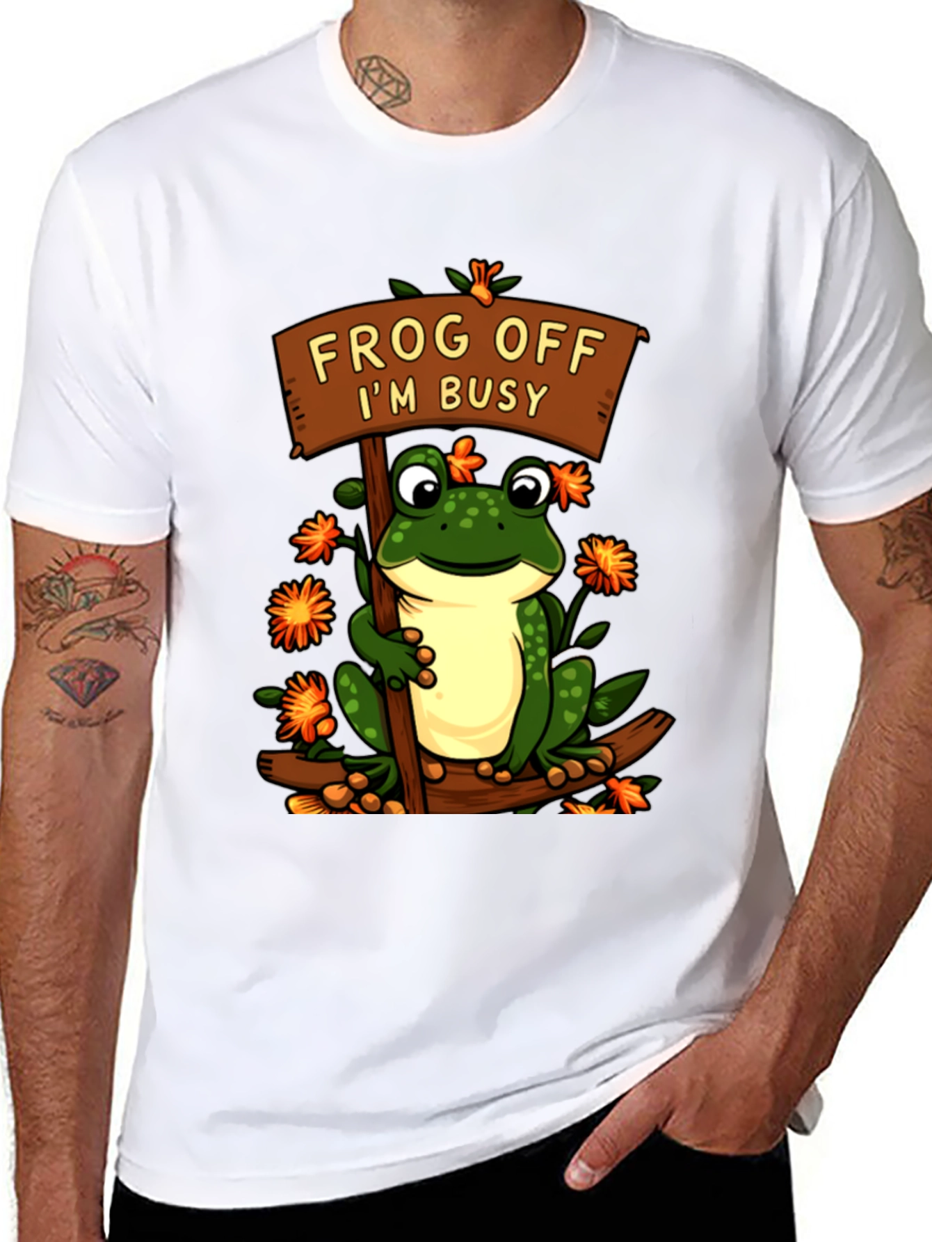 Frog Off Im Busy T-Shirt Funny Animal Tee