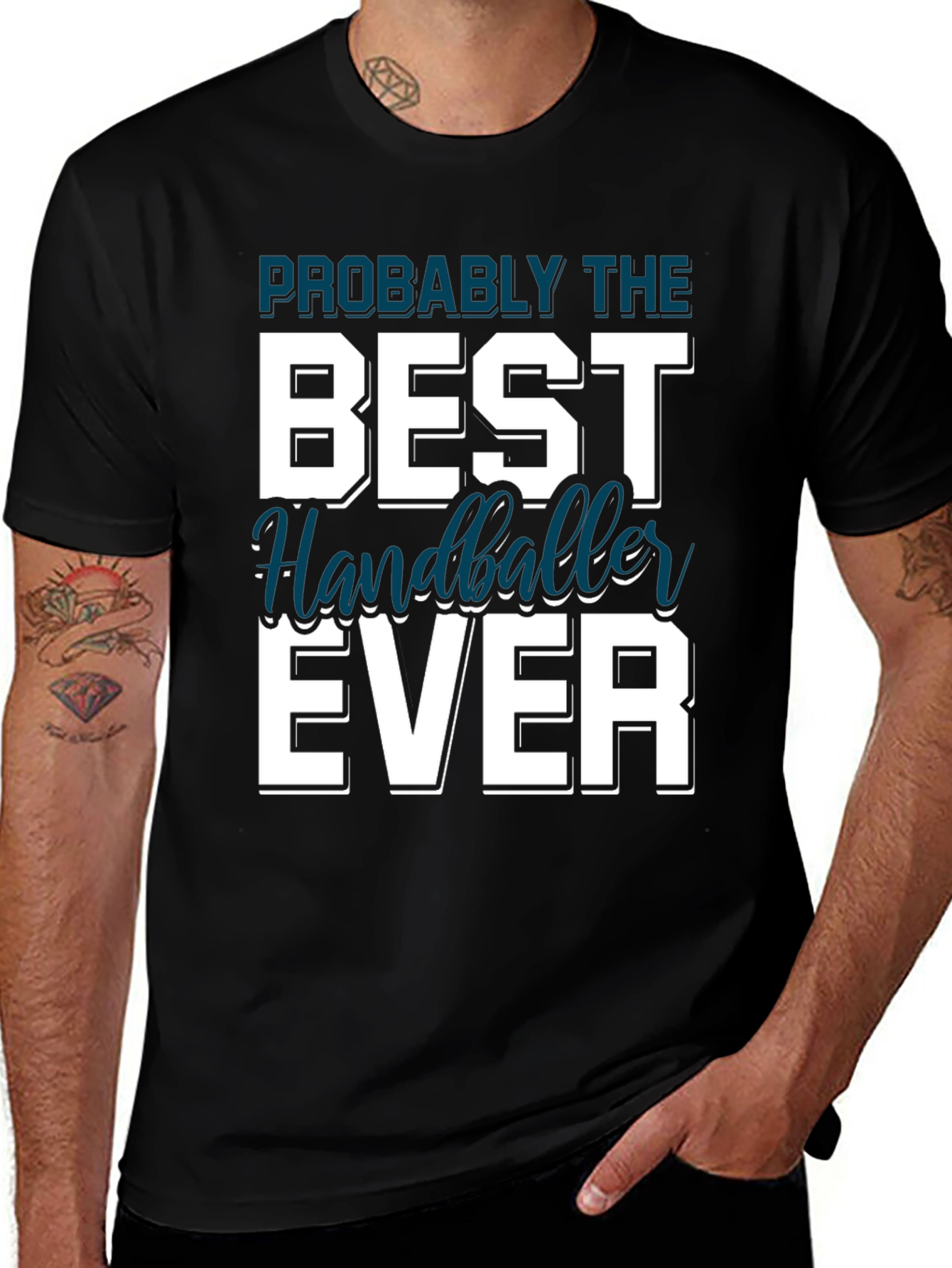 Best Handballer Ever T-Shirt Black Cotton