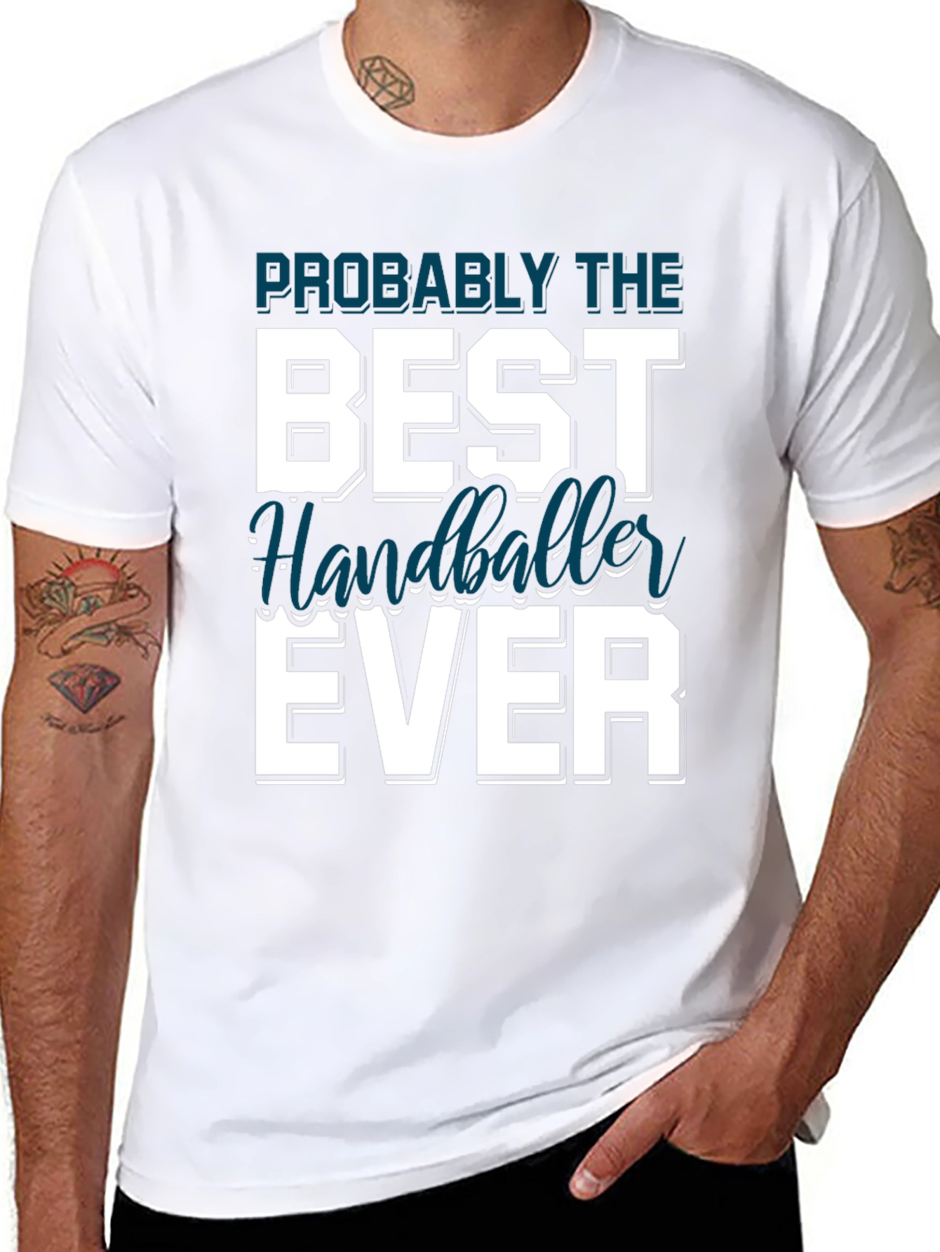Best Handballer Ever T-Shirt Black Cotton