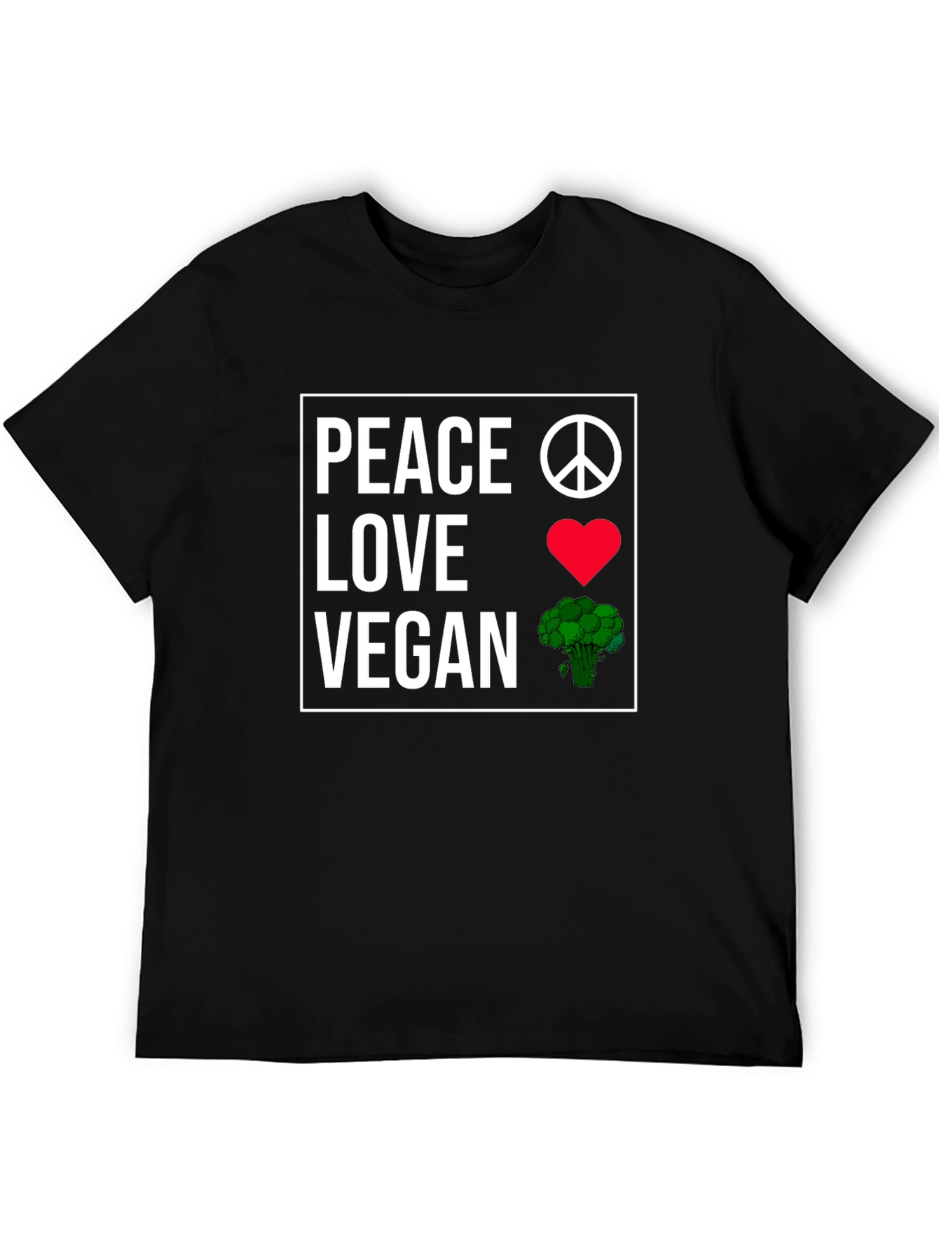 Peace Love Vegan T-Shirt Plant-Based Lifestyle Tee