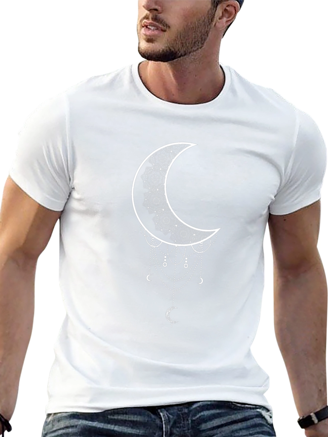Crescent Moon Graphic Black T-Shirt