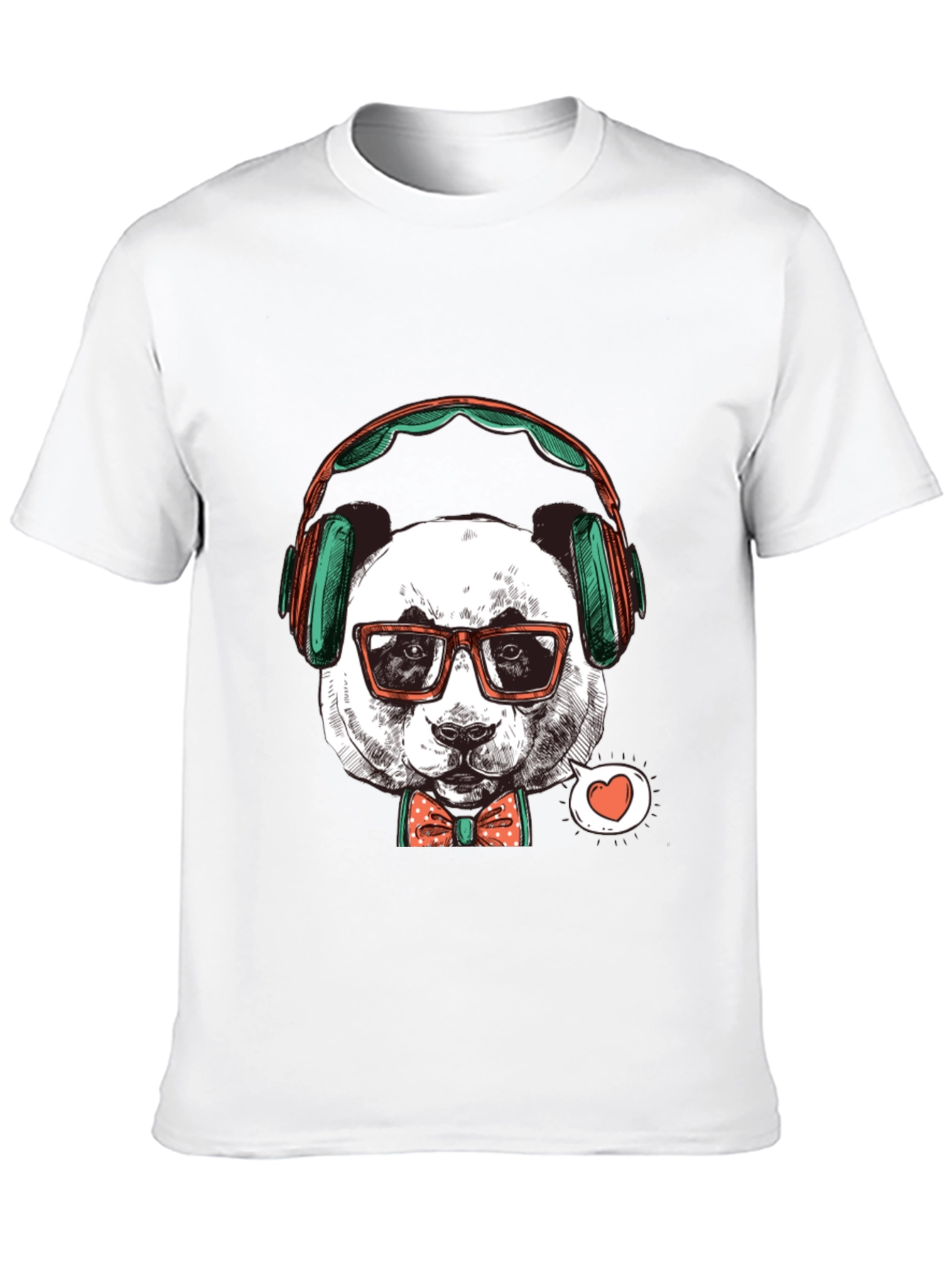 Hipster Panda Graphic Tee - Trendy Mens T-Shirt
