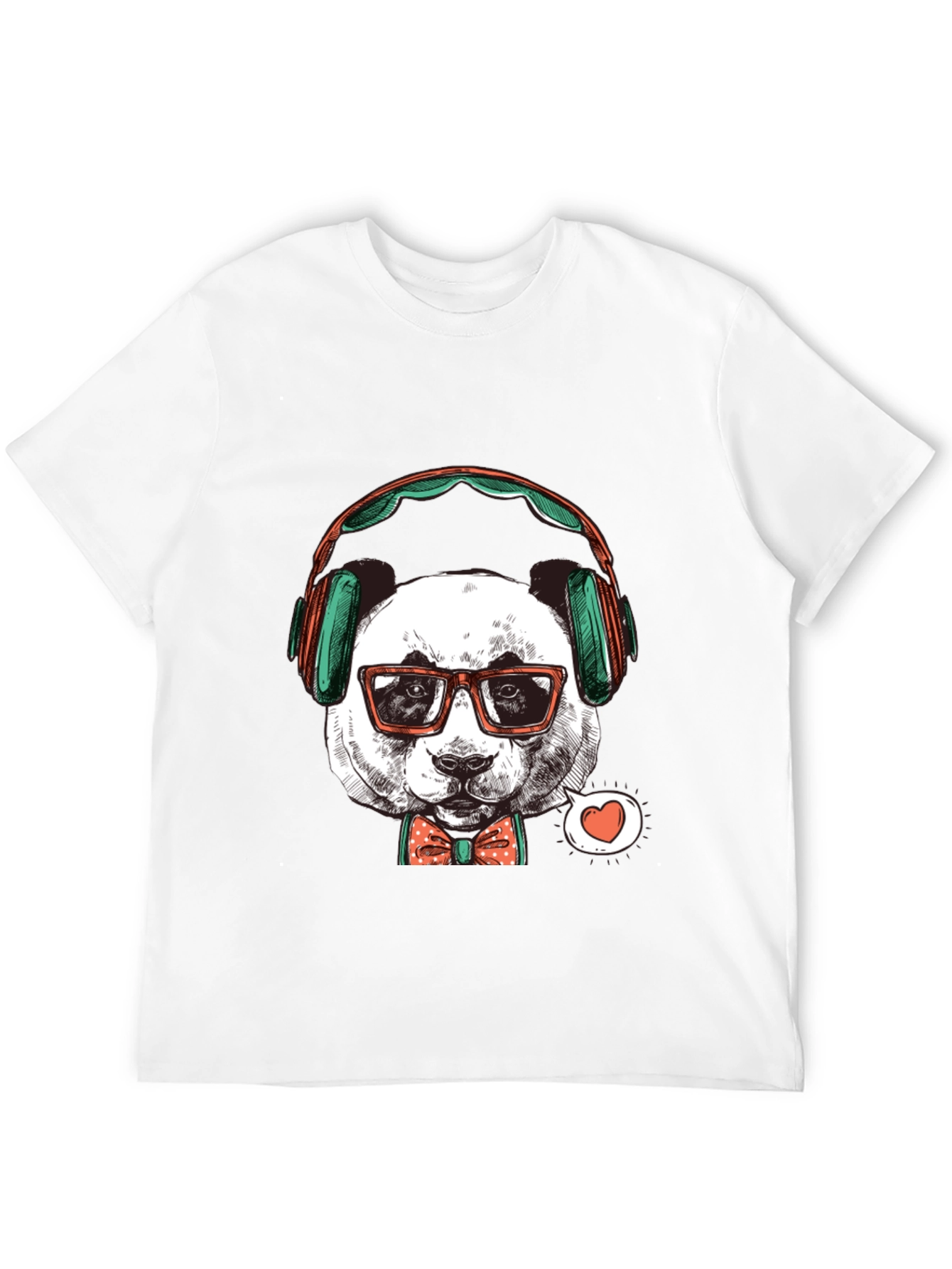 Hipster Panda Graphic Tee - Trendy Mens T-Shirt