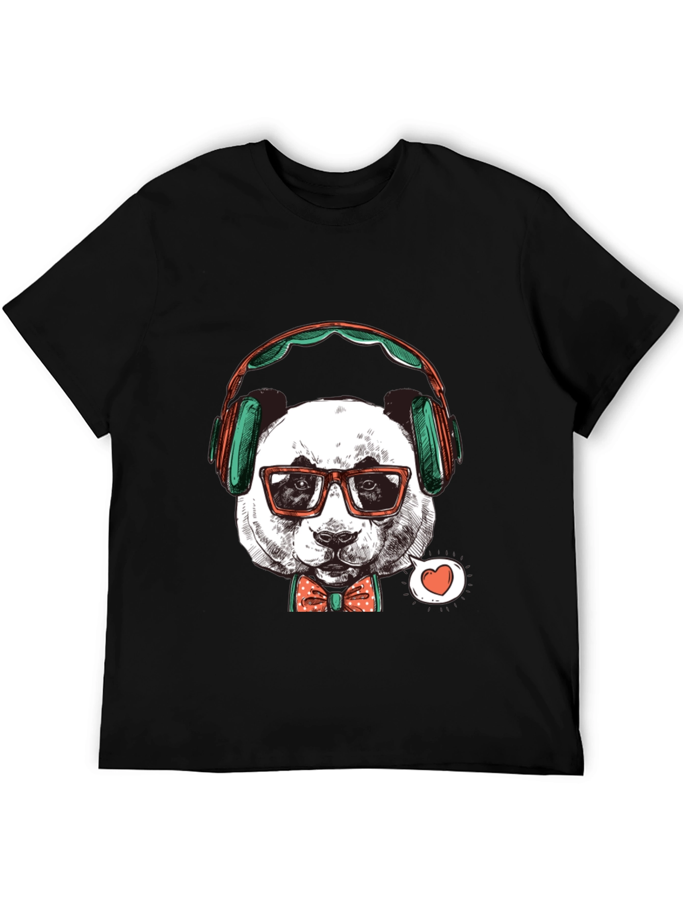 Hipster Panda Graphic Tee - Trendy Mens T-Shirt