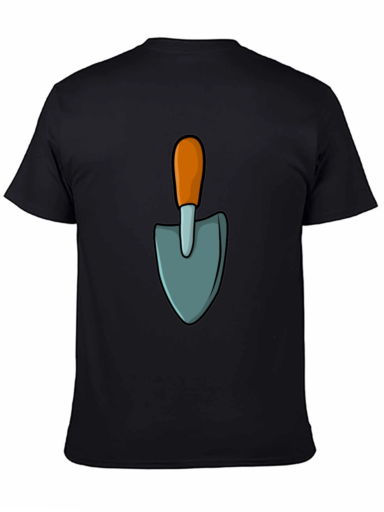 Gardening Shovel Graphic Tee - Black Casual T-Shirt