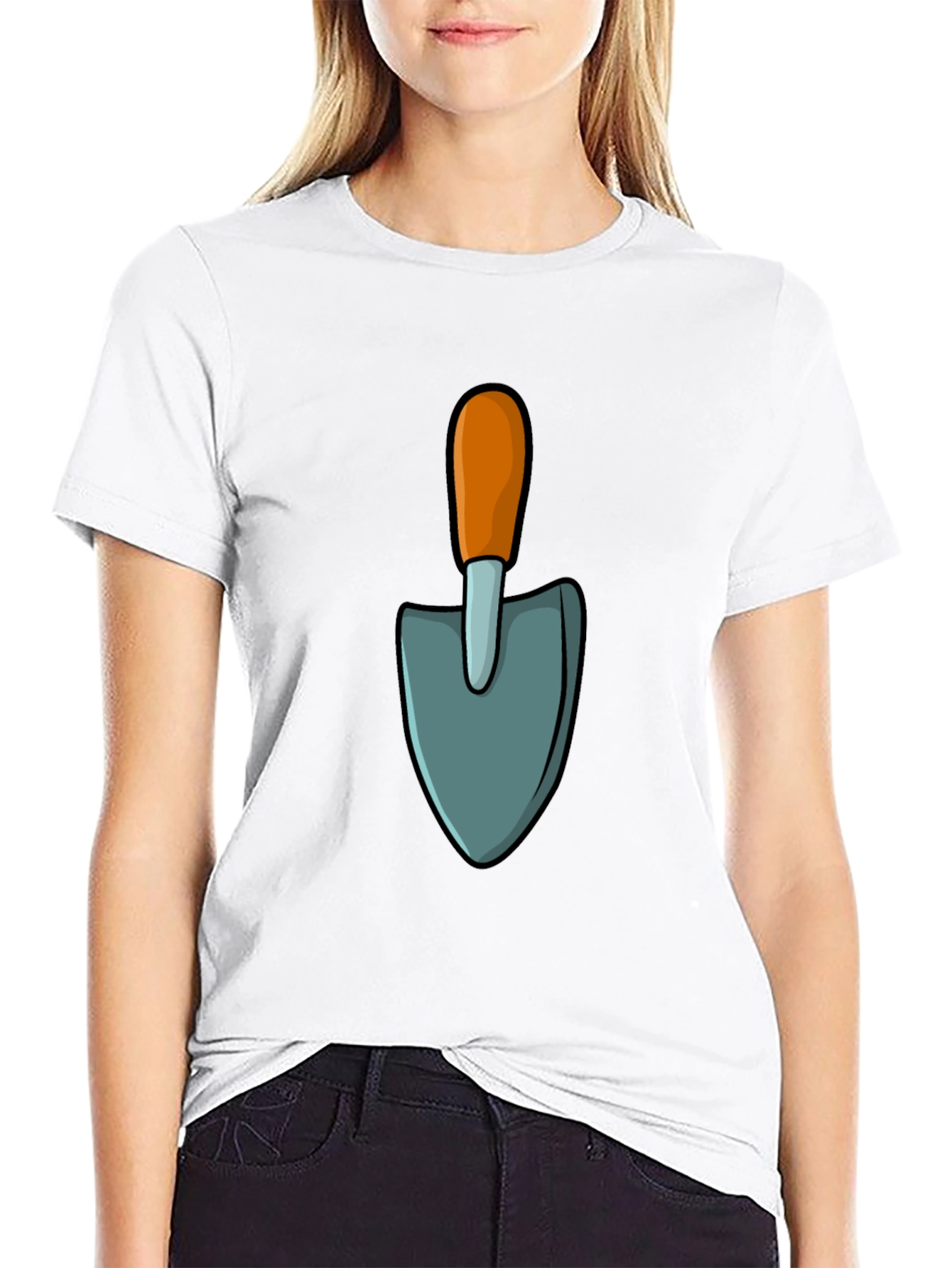 Gardening Shovel Graphic Tee - Black Casual T-Shirt