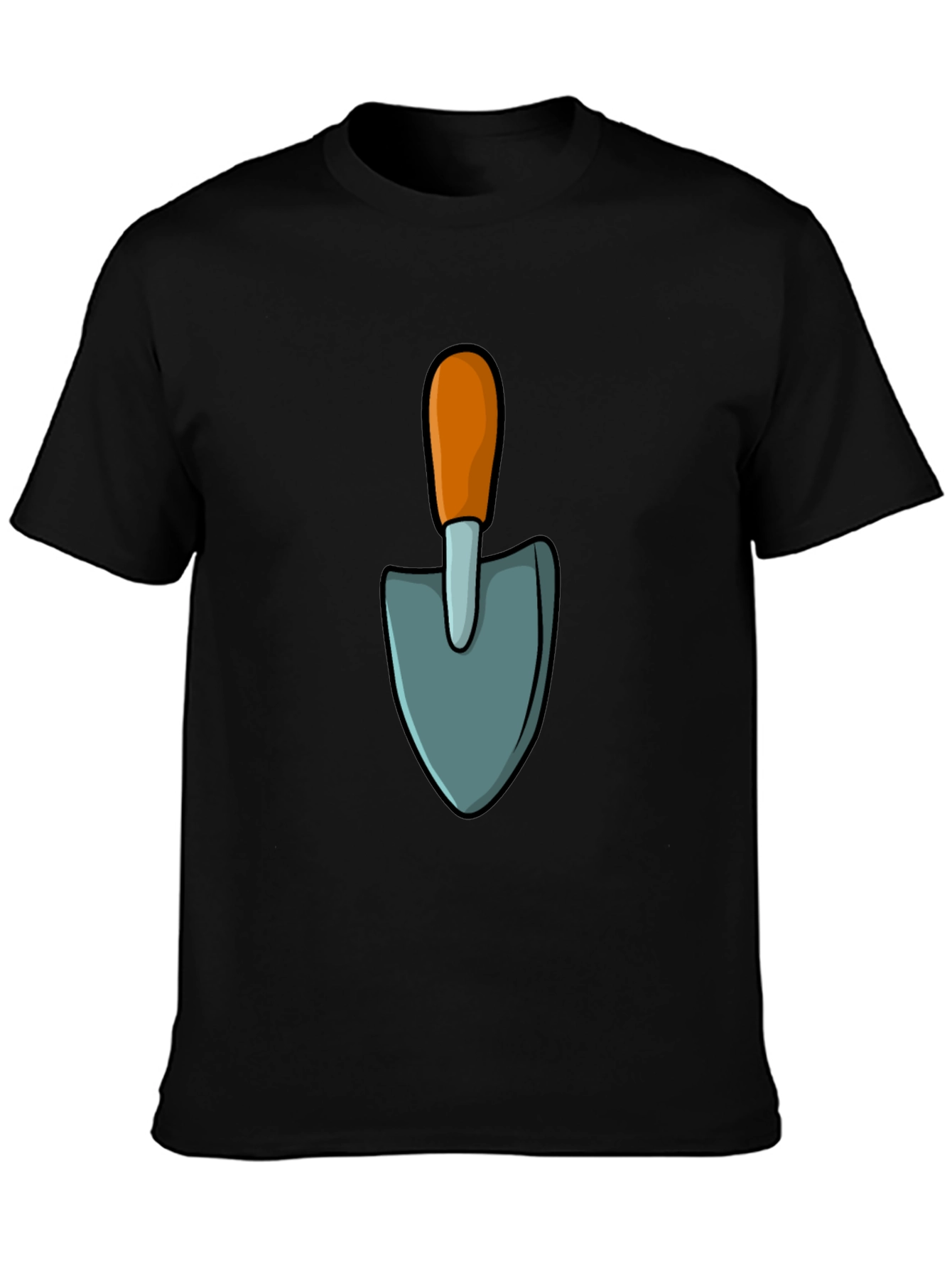 Gardening Shovel Graphic Tee - Black Casual T-Shirt