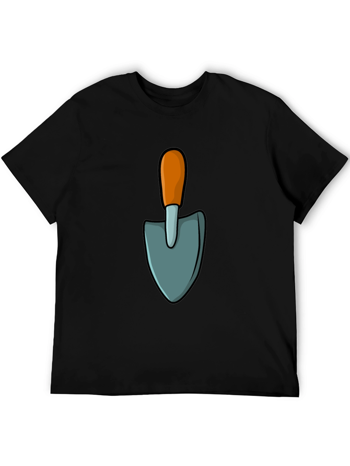 Gardening Shovel Graphic Tee - Black Casual T-Shirt