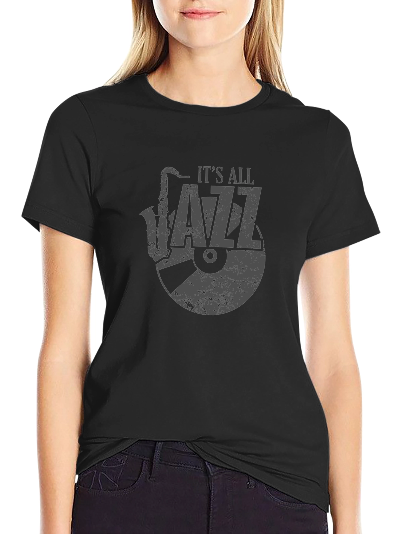 Its All Jazz Graphic Tee - Black Cotton T-Shirt