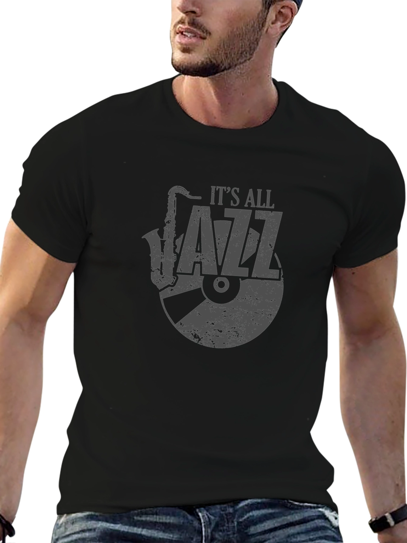 Its All Jazz Graphic Tee - Black Cotton T-Shirt