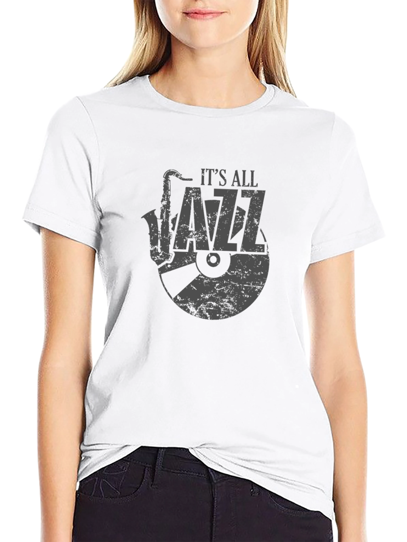 Its All Jazz Graphic Tee - Black Cotton T-Shirt