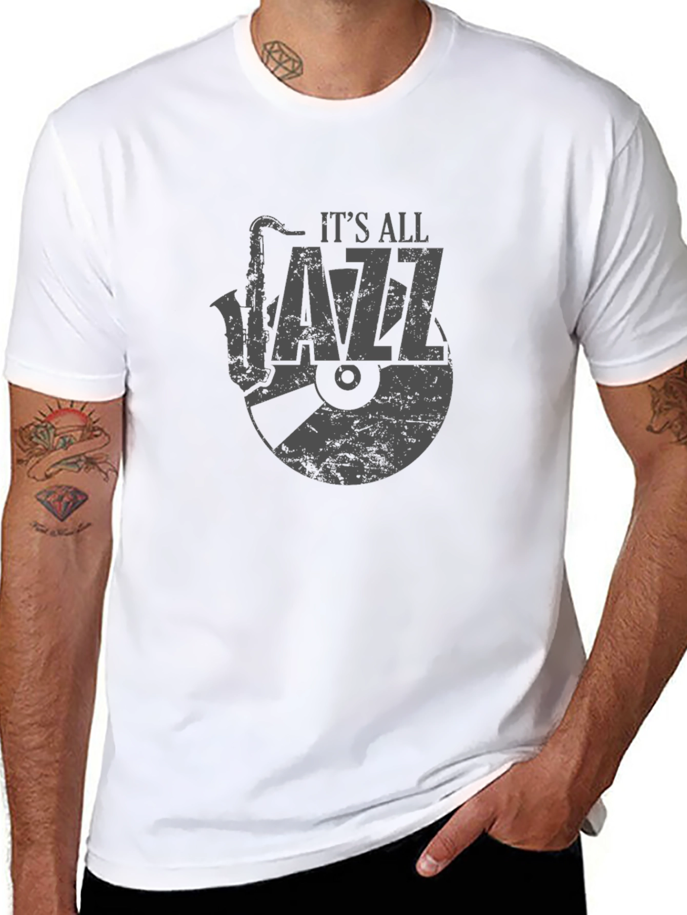 Its All Jazz Graphic Tee - Black Cotton T-Shirt