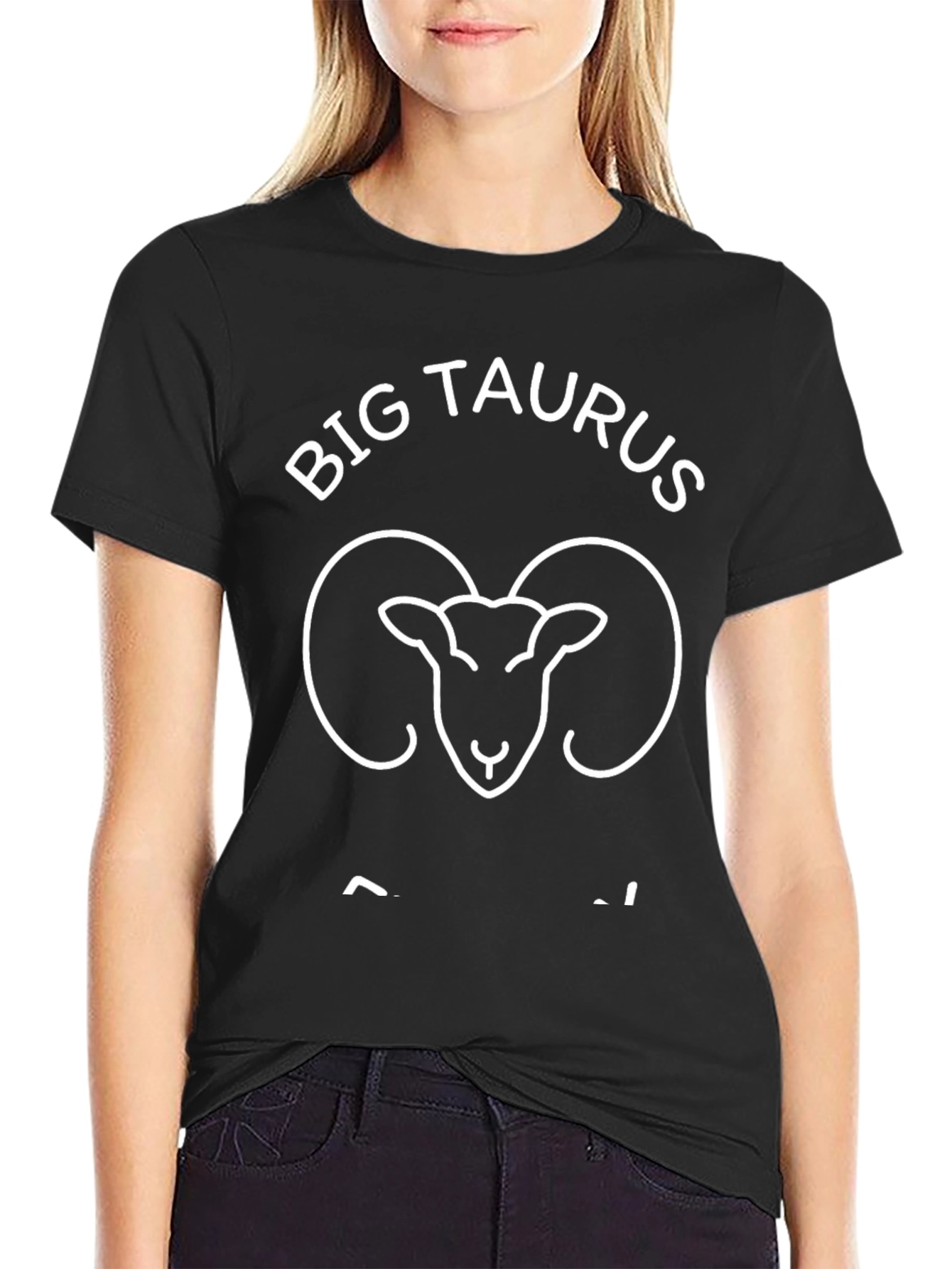 Big Taurus Zodiac Graphic Tee - Black Cotton T-Shirt