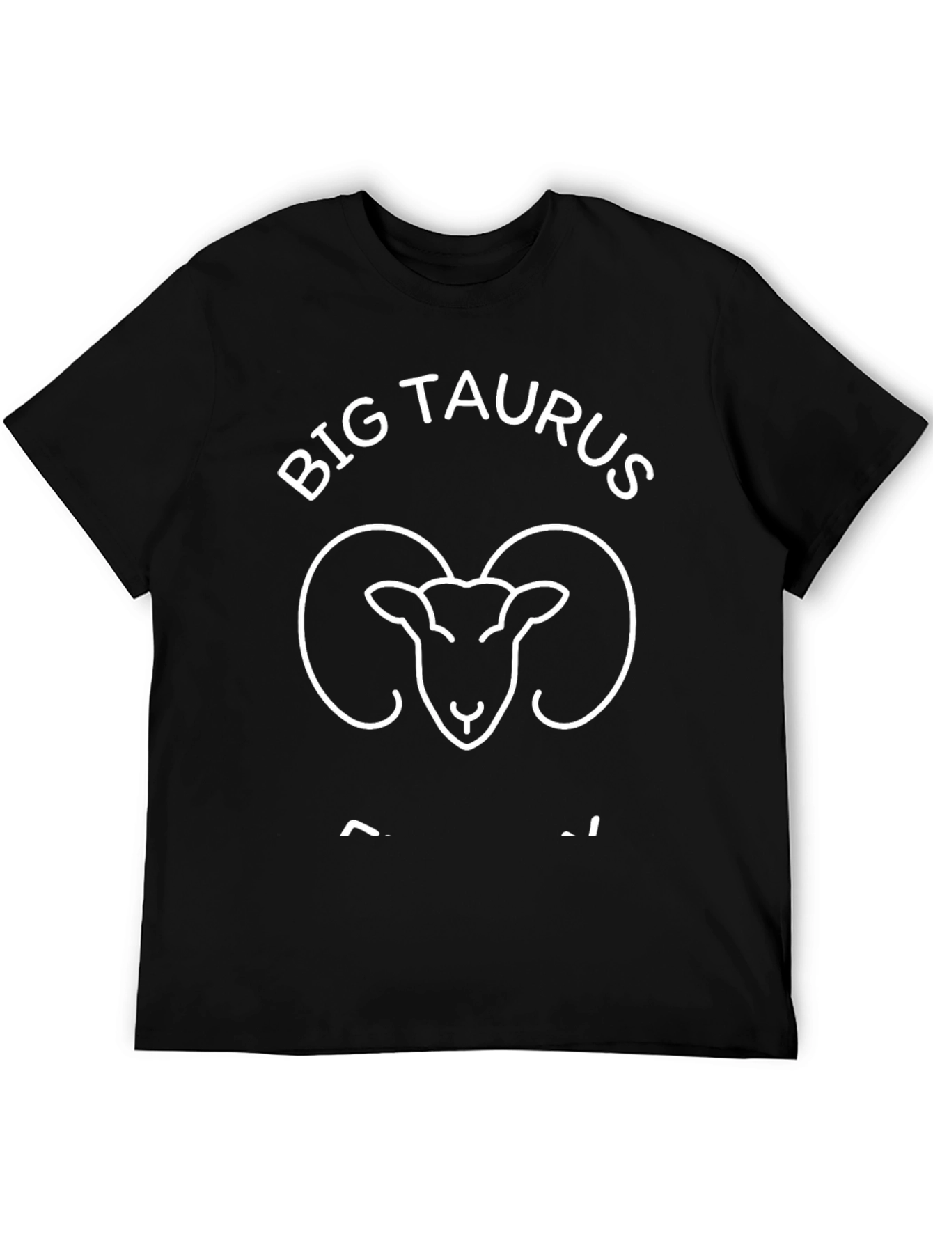 Big Taurus Zodiac Graphic Tee - Black Cotton T-Shirt