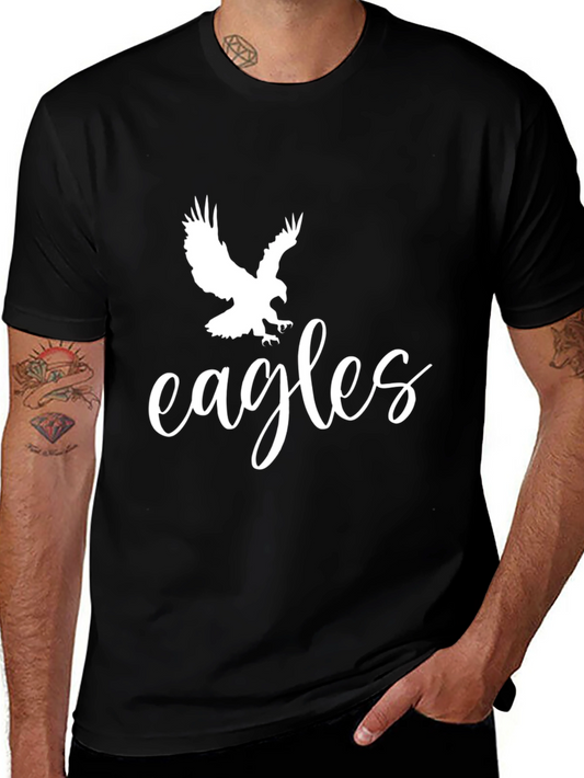 Eagles Graphic Tee - Black Cotton T-Shirt