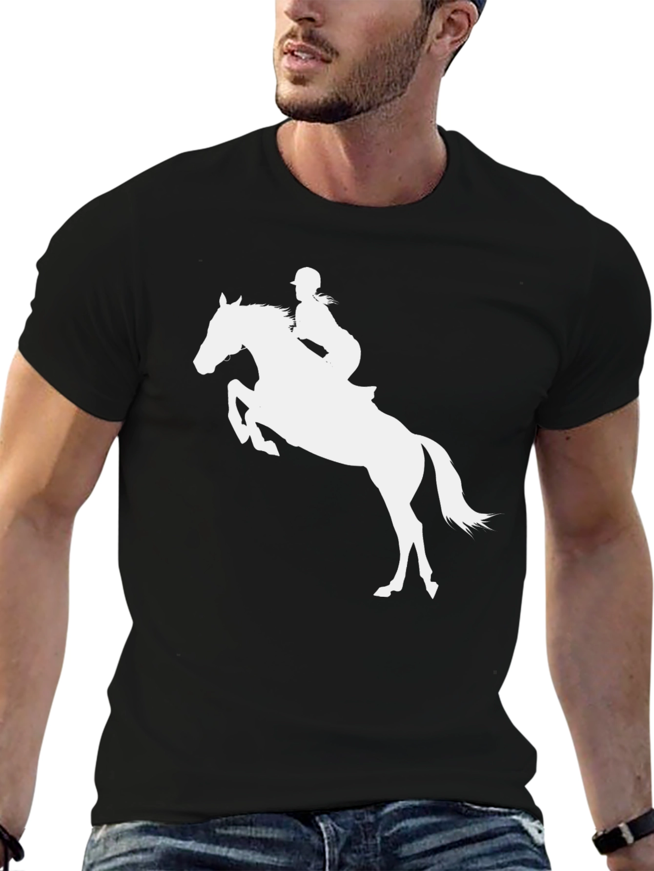 Equestrian Horse Riding T-Shirt - Black